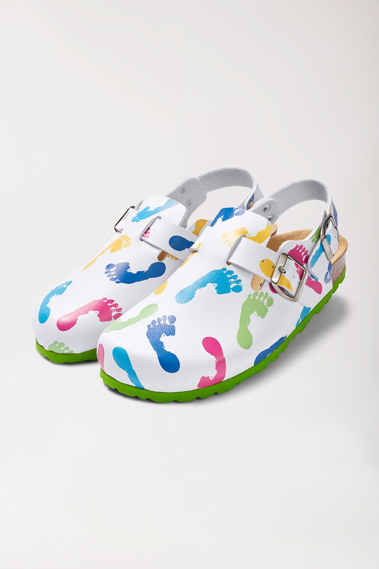 Dames muil wit/appelgroen/bont