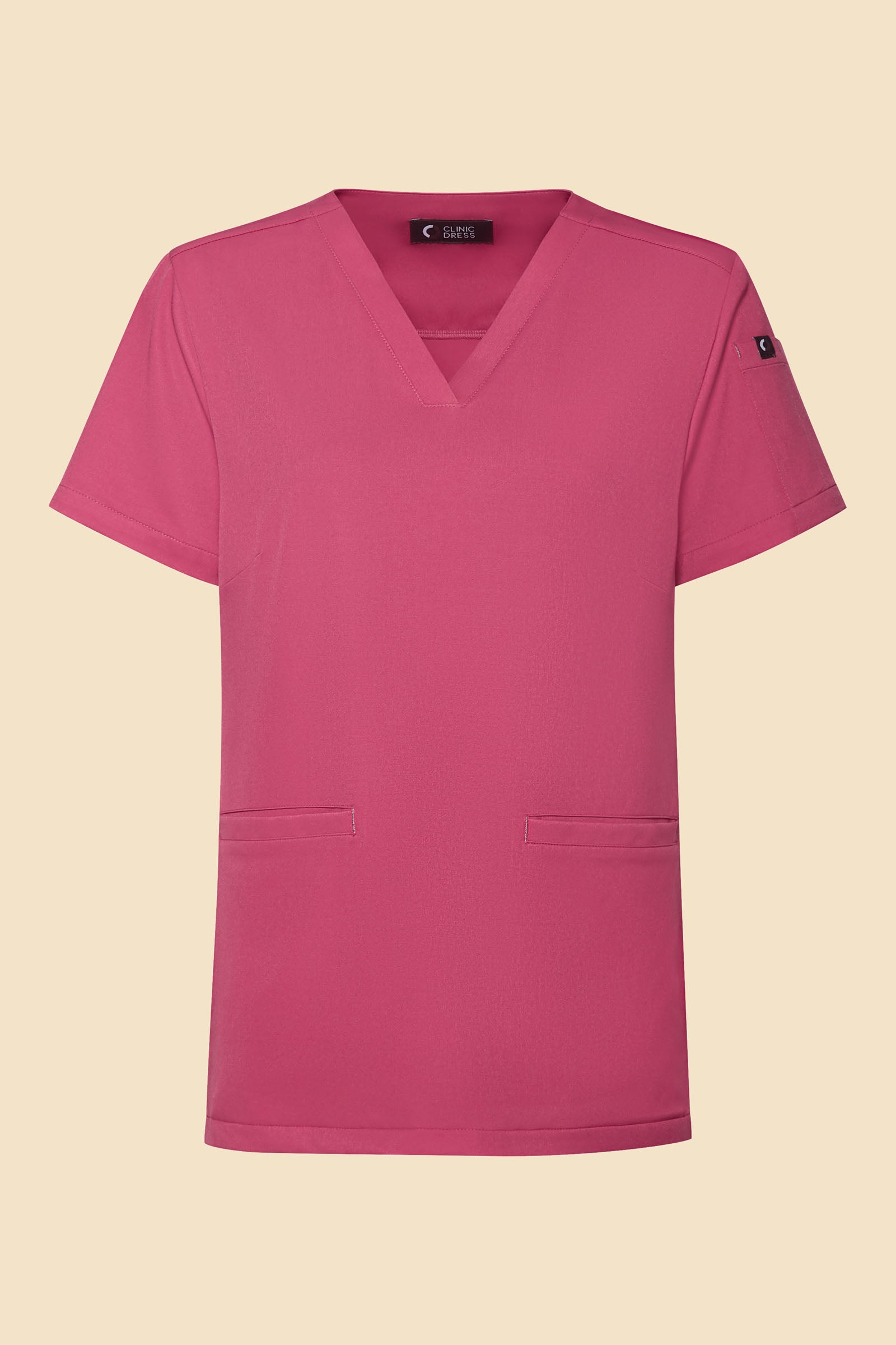 KAERE oversteektuniek dames - V-hals oud rose, Voorzijde view