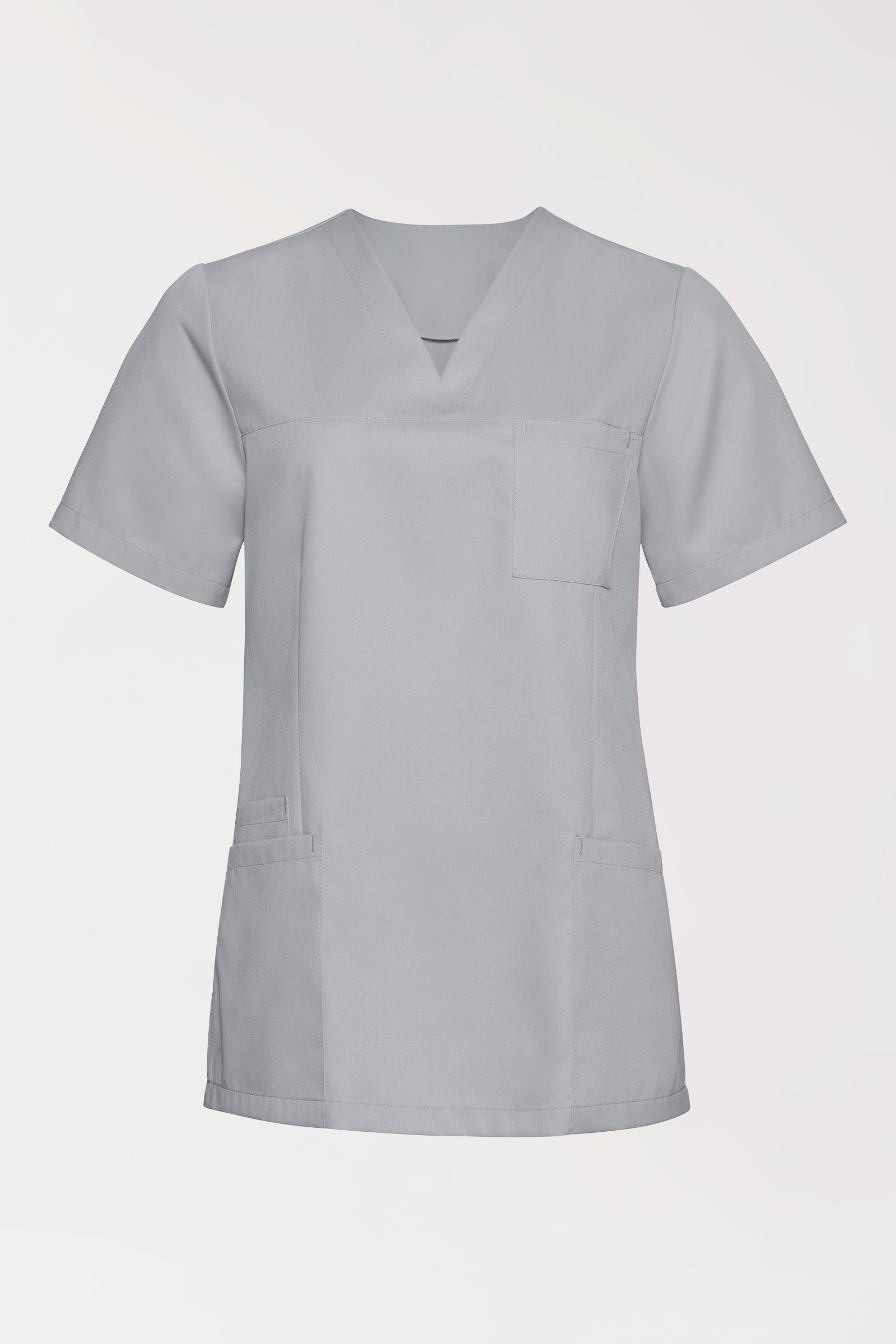 TENCEL™ oversteektuniek dames - V-hals parelgrijs, Voorzijde view