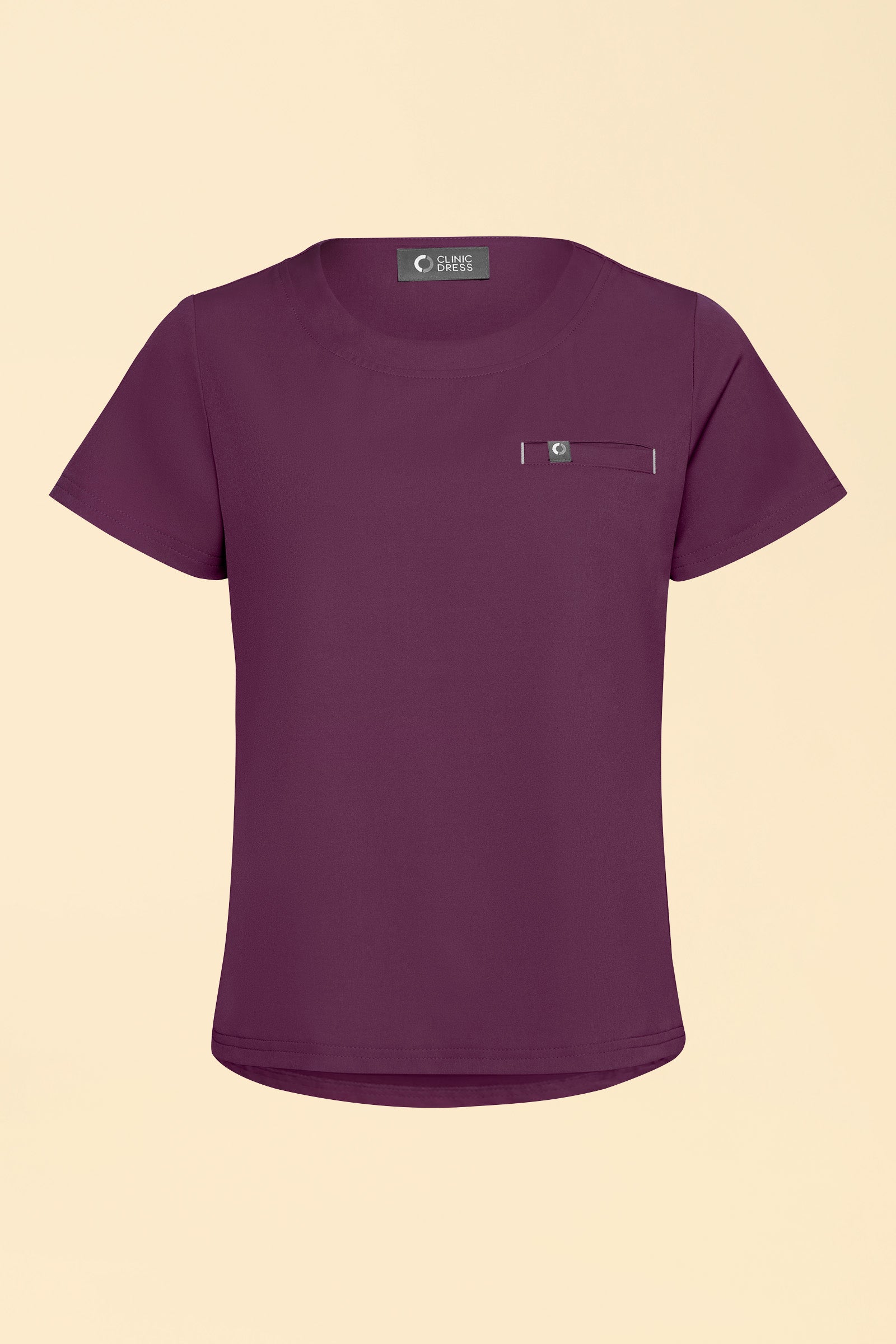 KAERE shirt dames - ronde hals pruimen, Voorzijde view