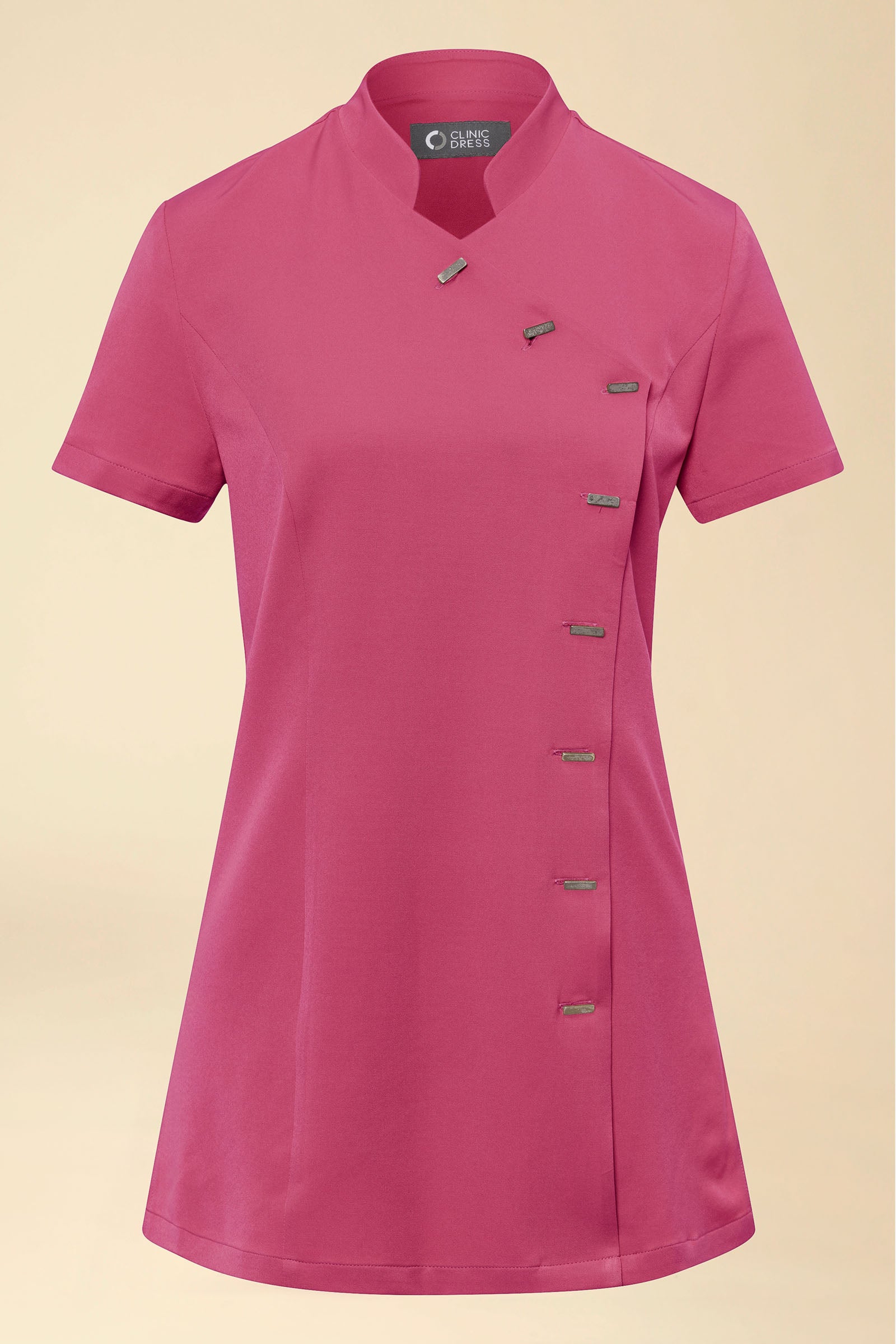 KAERE tuniek dames - asymetrische knoopsluiting oud rose, Voorzijde view