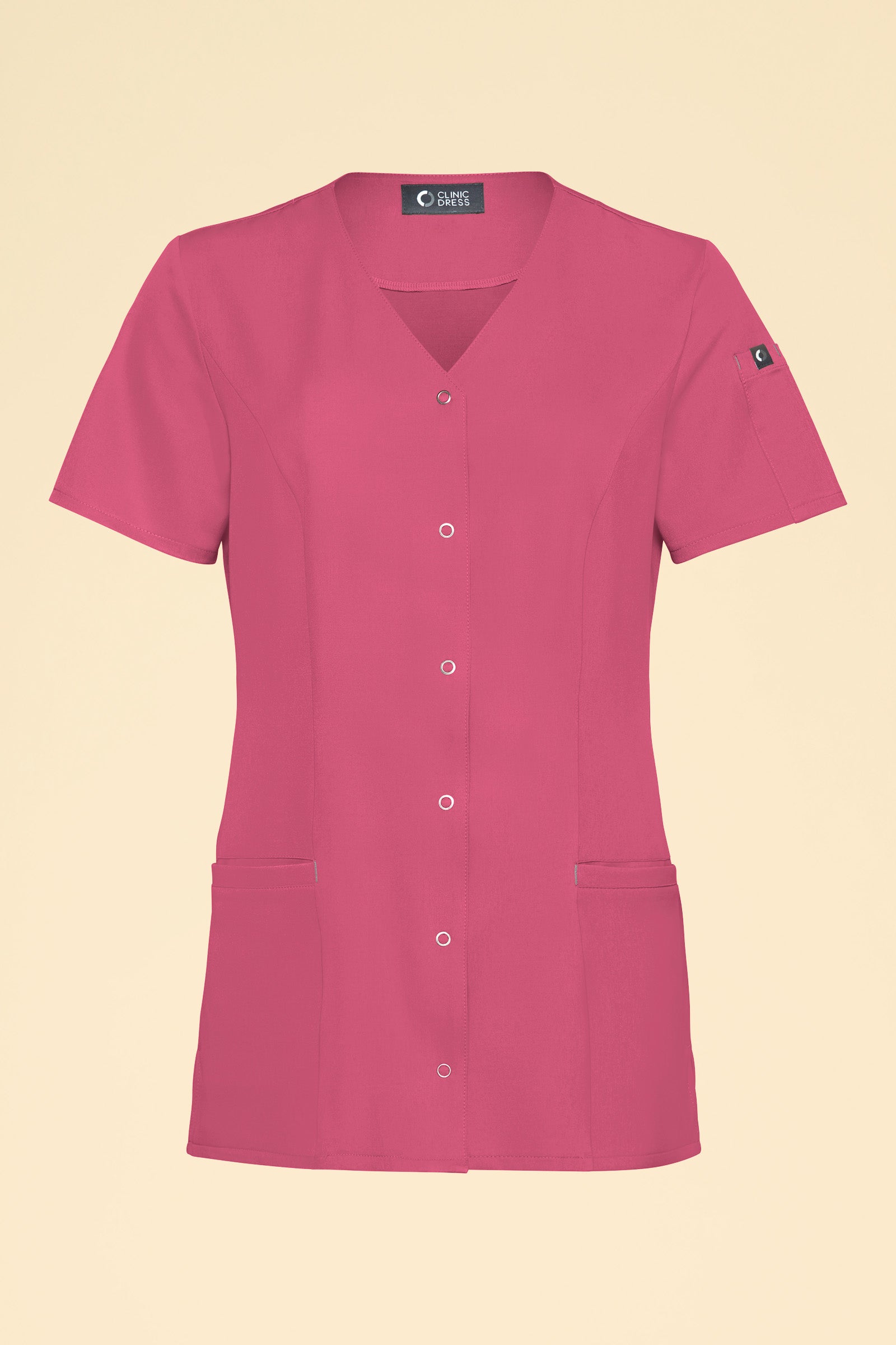 KAERE tuniek dames - drukknoopsluiting oud rose, Voorzijde view