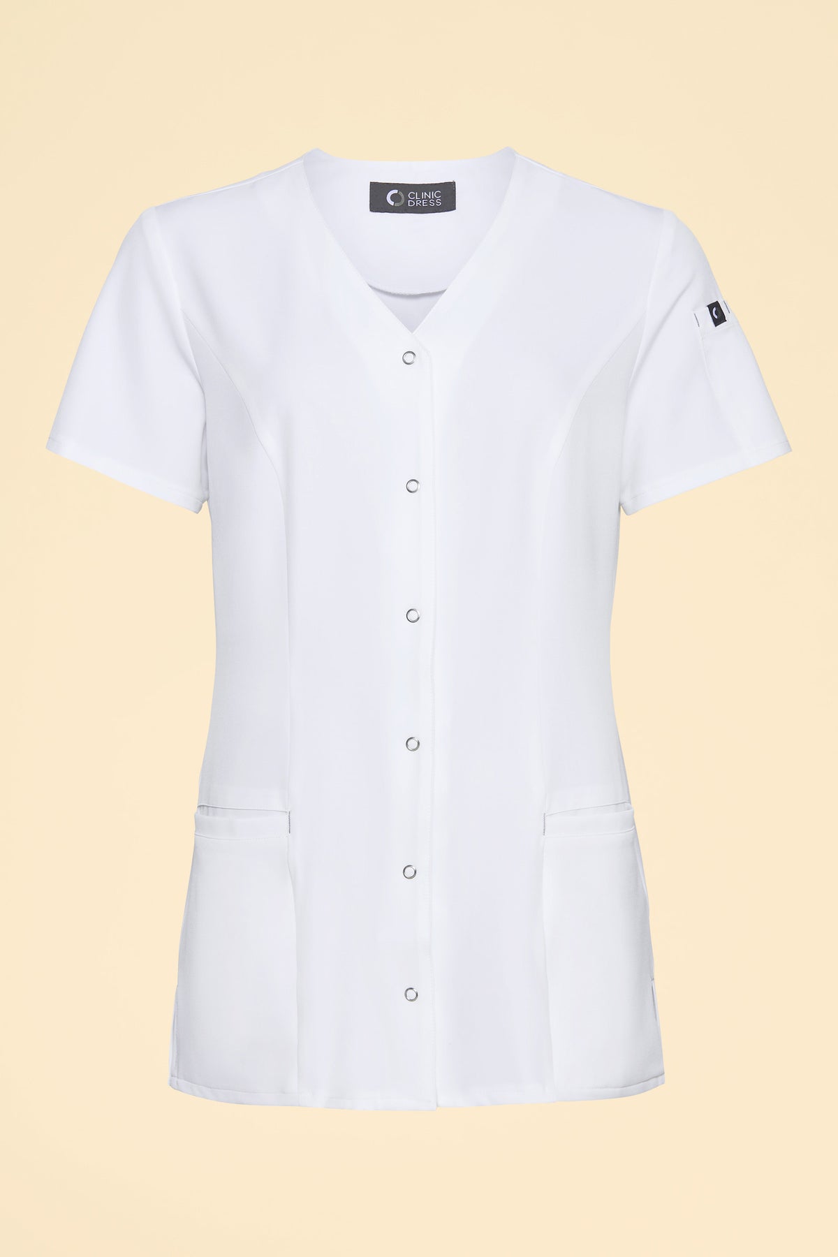 KAERE tuniek dames - drukknoopsluiting wit, Voorzijde view