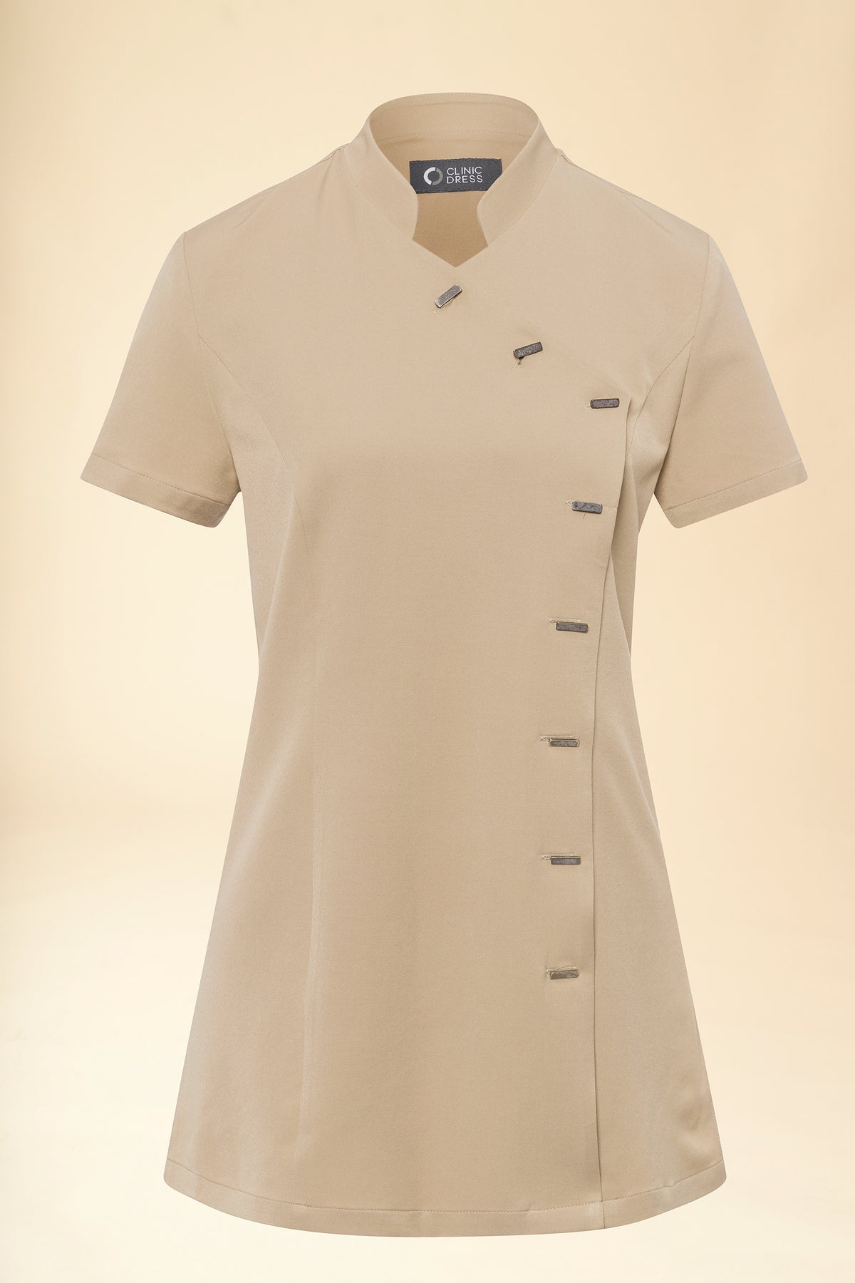 KAERE tuniek dames - asymetrische knoopsluiting zand, Voorzijde view