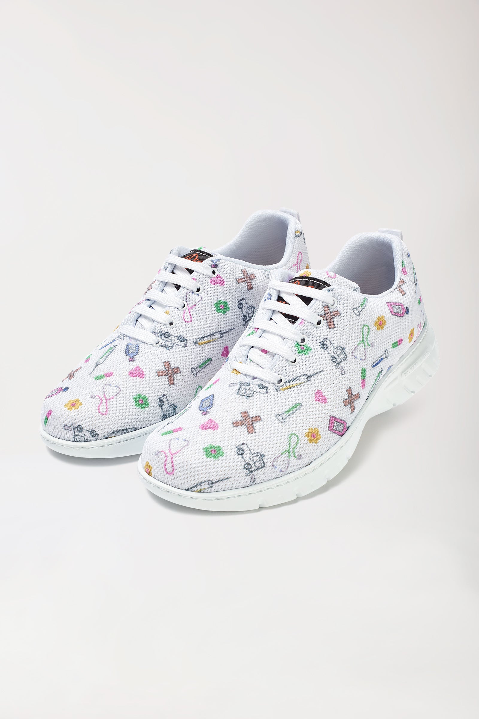 Unisex beroepsschoen wit/bont