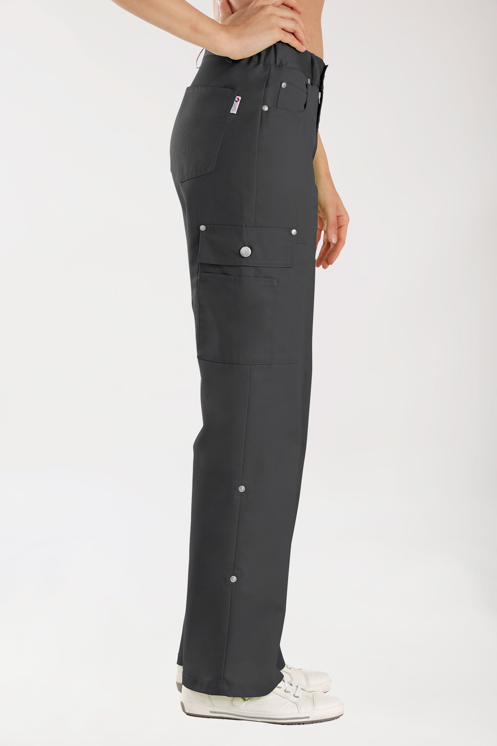 JUST STRONG broek unisex - deels elastische boord antraciet