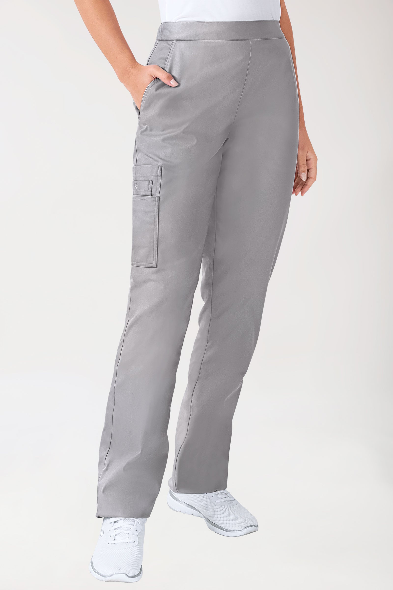 CLINIC STRETCH broek uniseks - met beenzak grijs, Voorzijde view