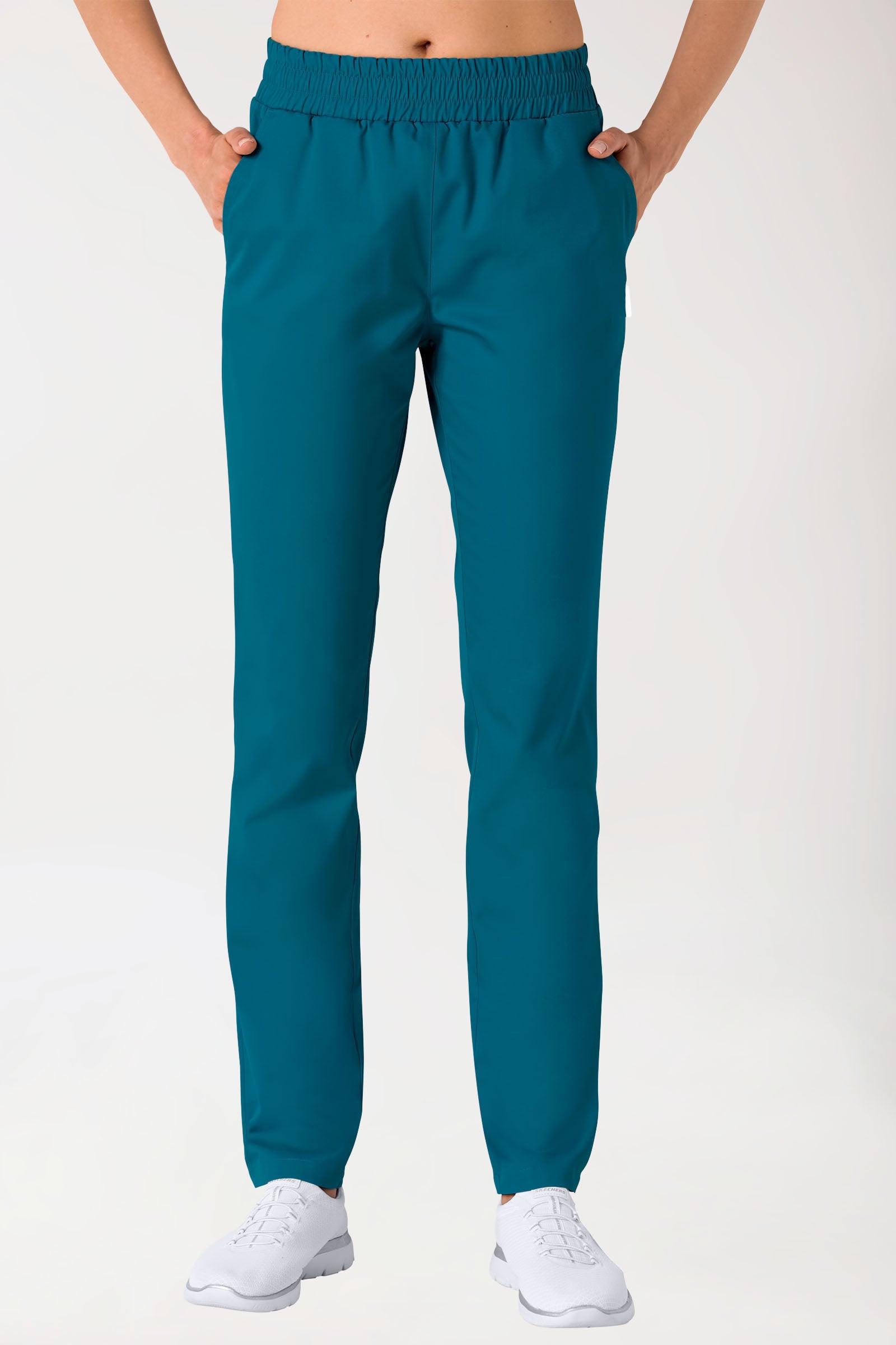 broek uniseks - hoge boord petrol