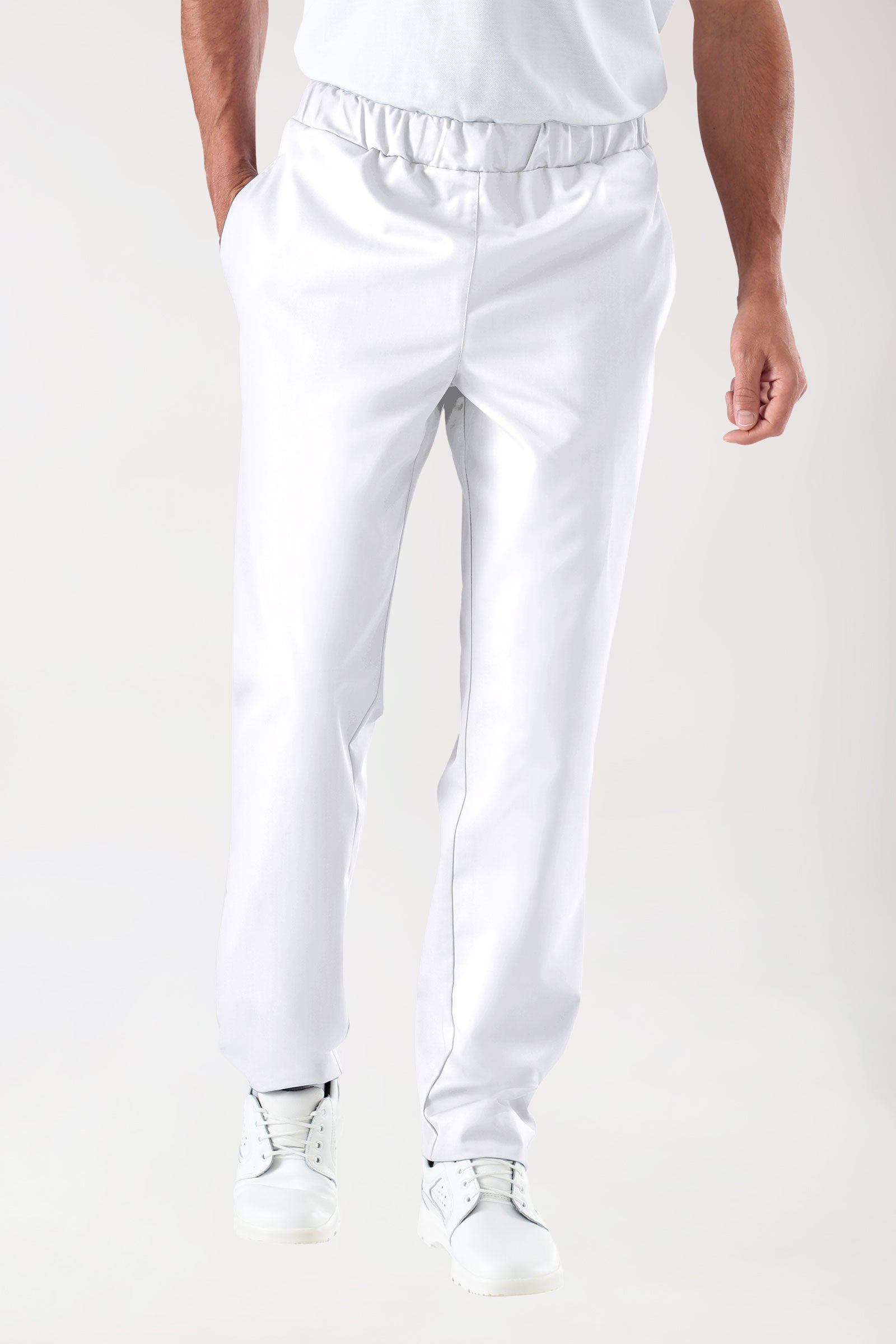 JUST STRONG broek uniseks - elastische boord wit