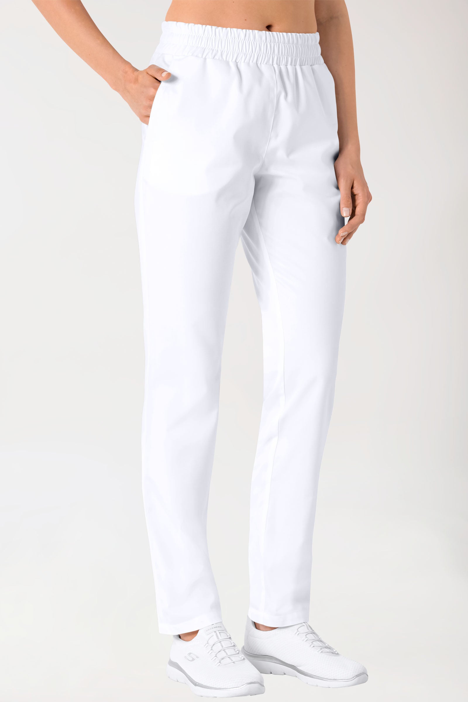 broek uniseks - hoge boord wit