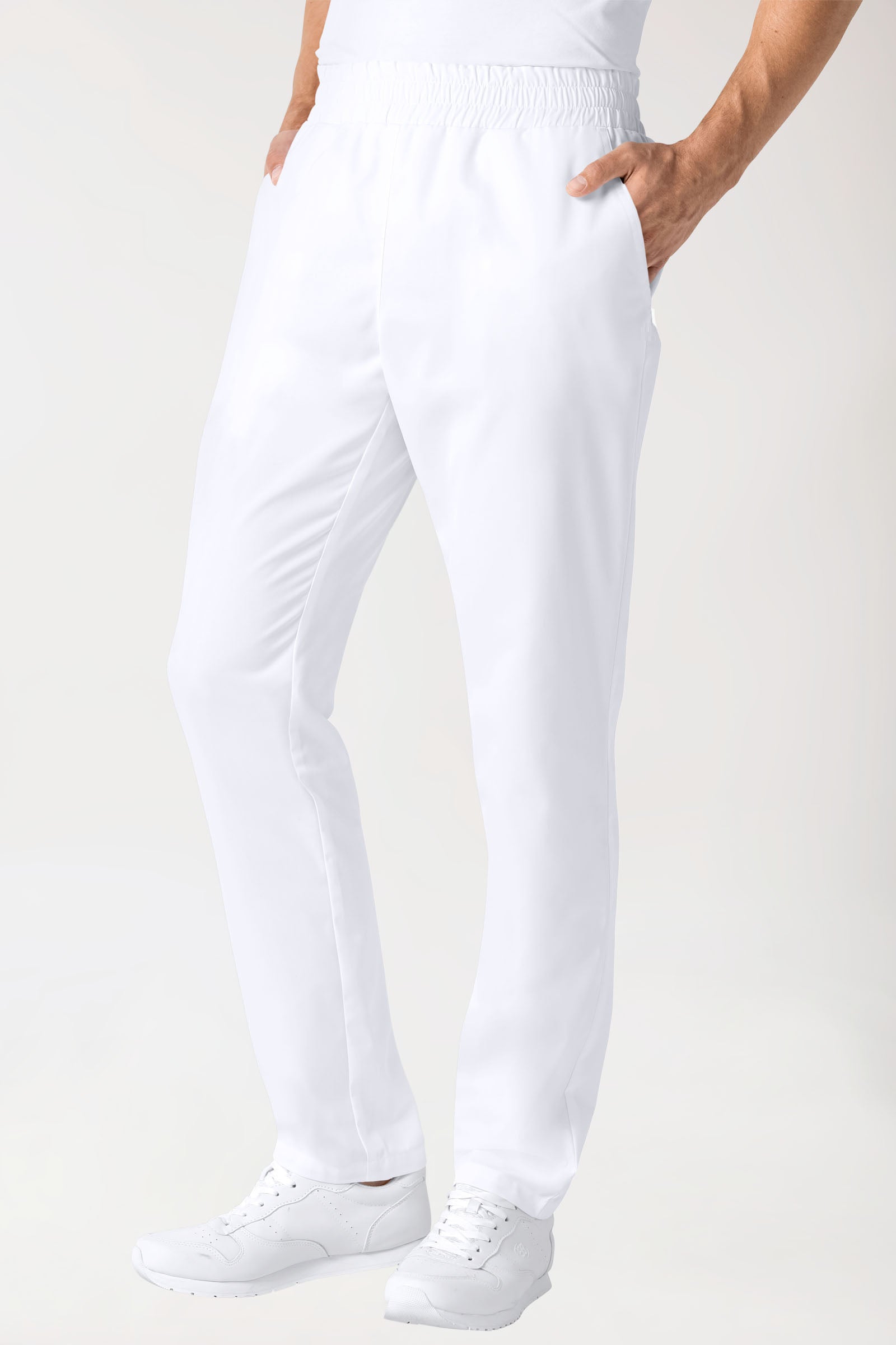 broek uniseks - hoge boord wit