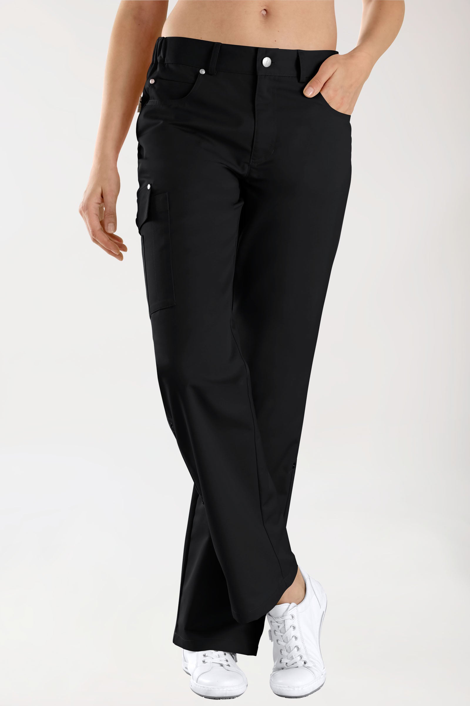 JUST STRONG broek unisex - deels elastische boord zwart, Voorzijde view