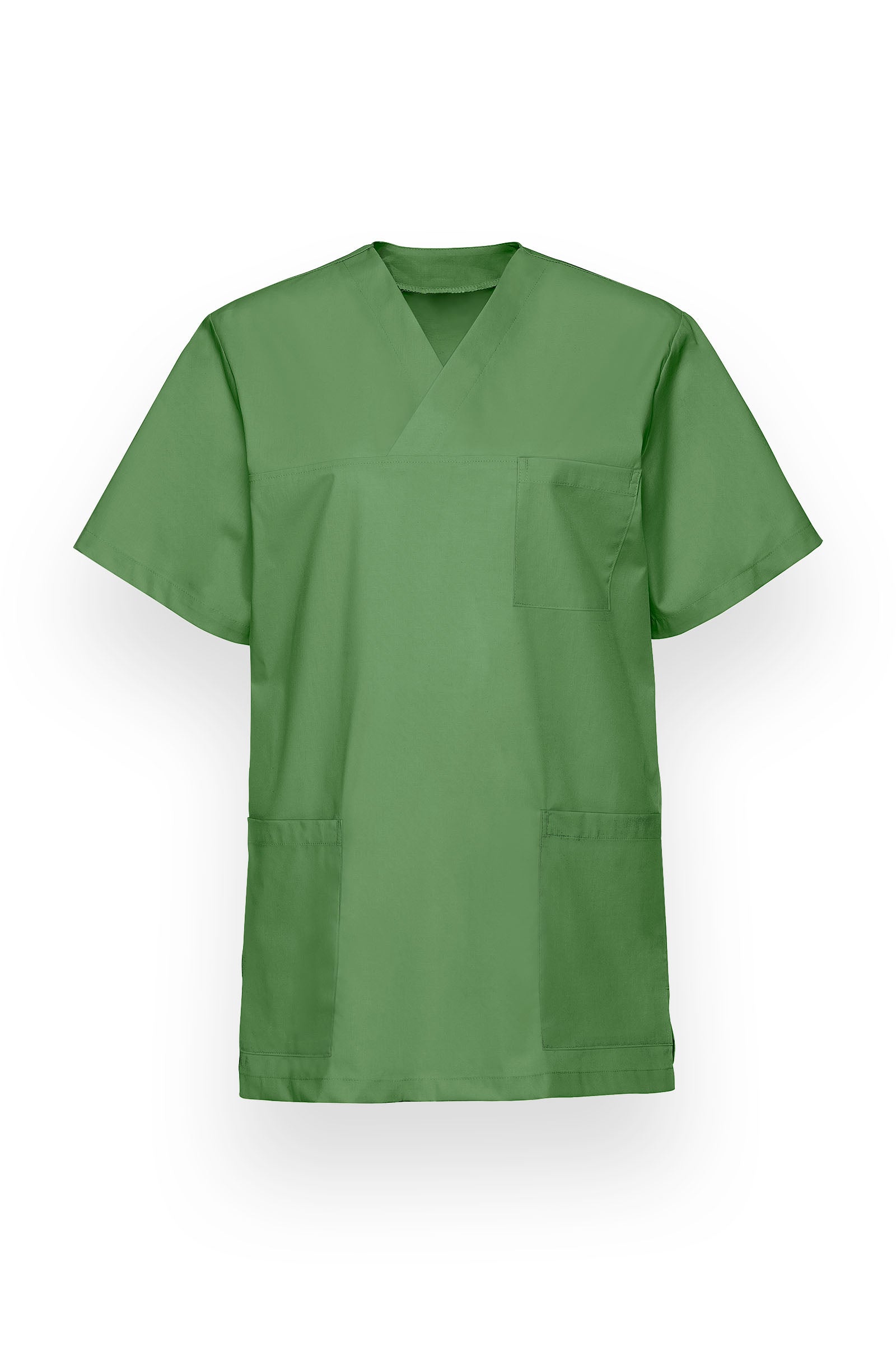 Stretch oversteektuniek unisex - V-hals grasgroen