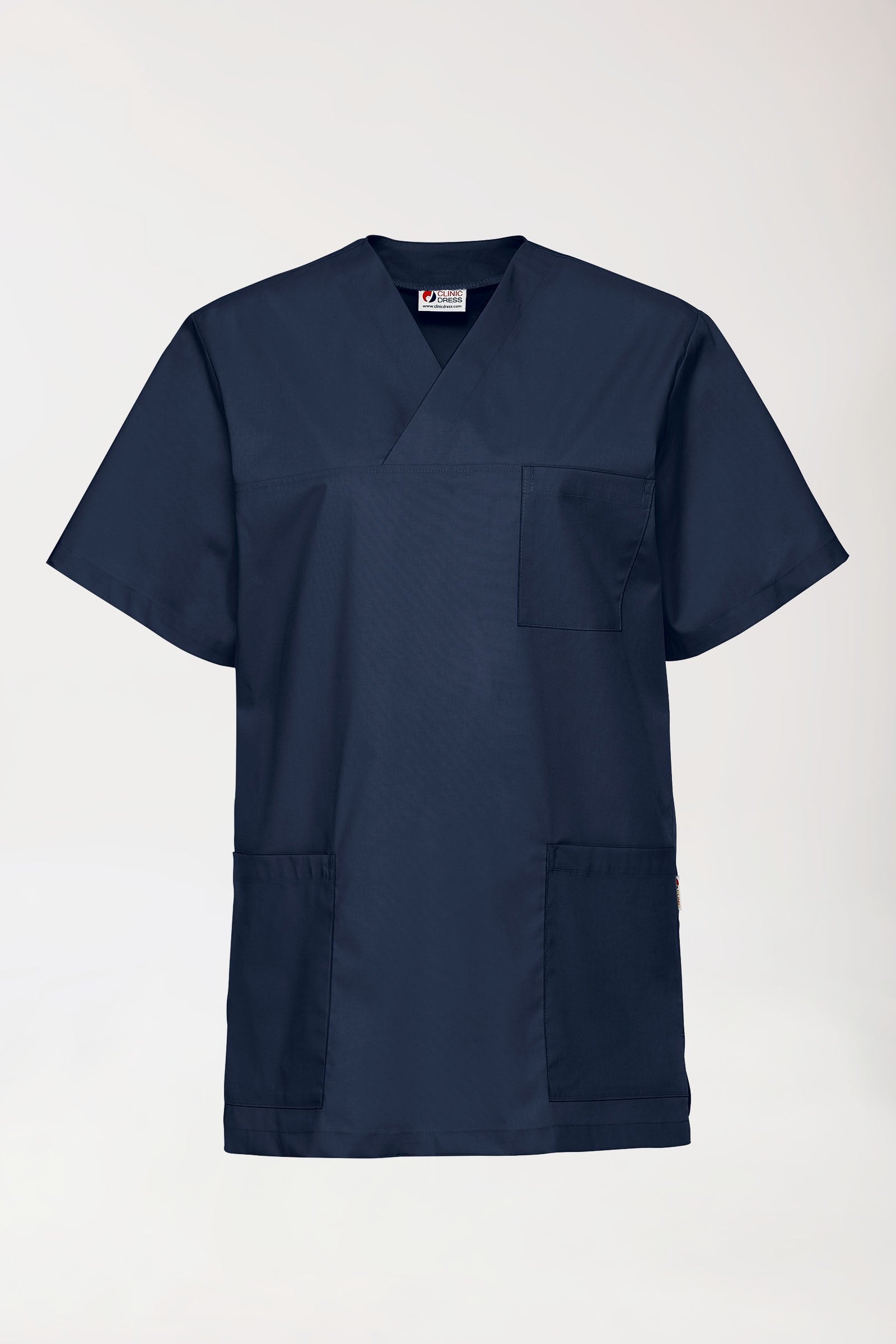 Stretch oversteektuniek unisex - V-hals navy