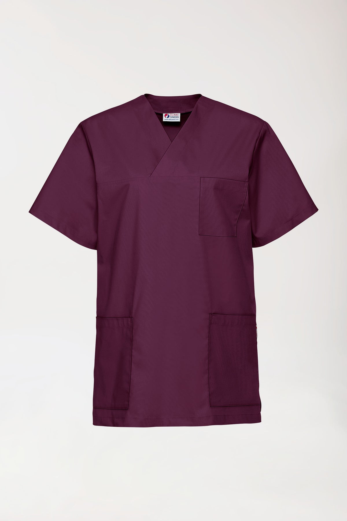 Stretch oversteektuniek unisex - V-hals pruimen