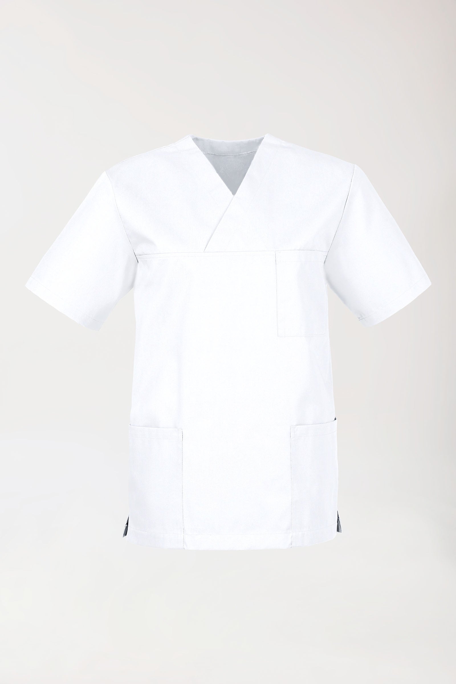 Stretch oversteektuniek heren - V-hals wit