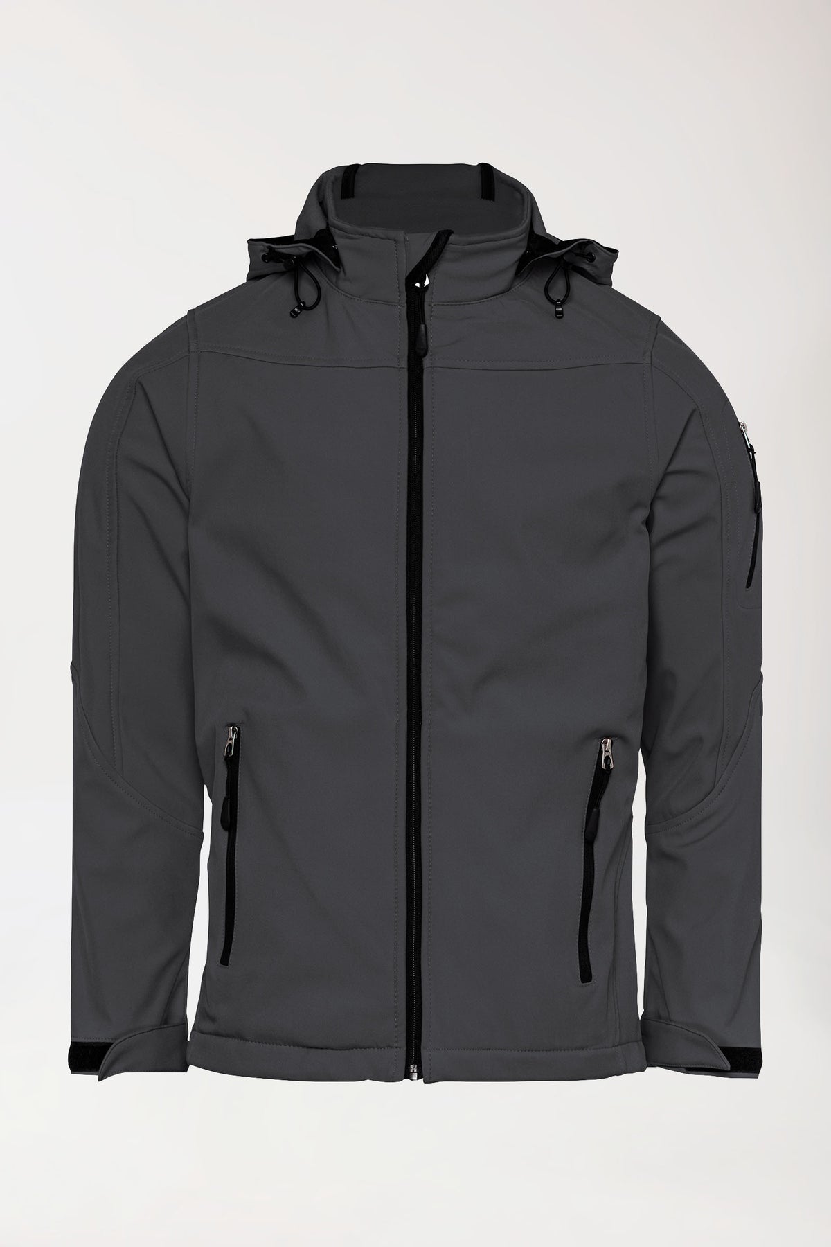 Softshell jassen unisex - met capuchon leigrijs
