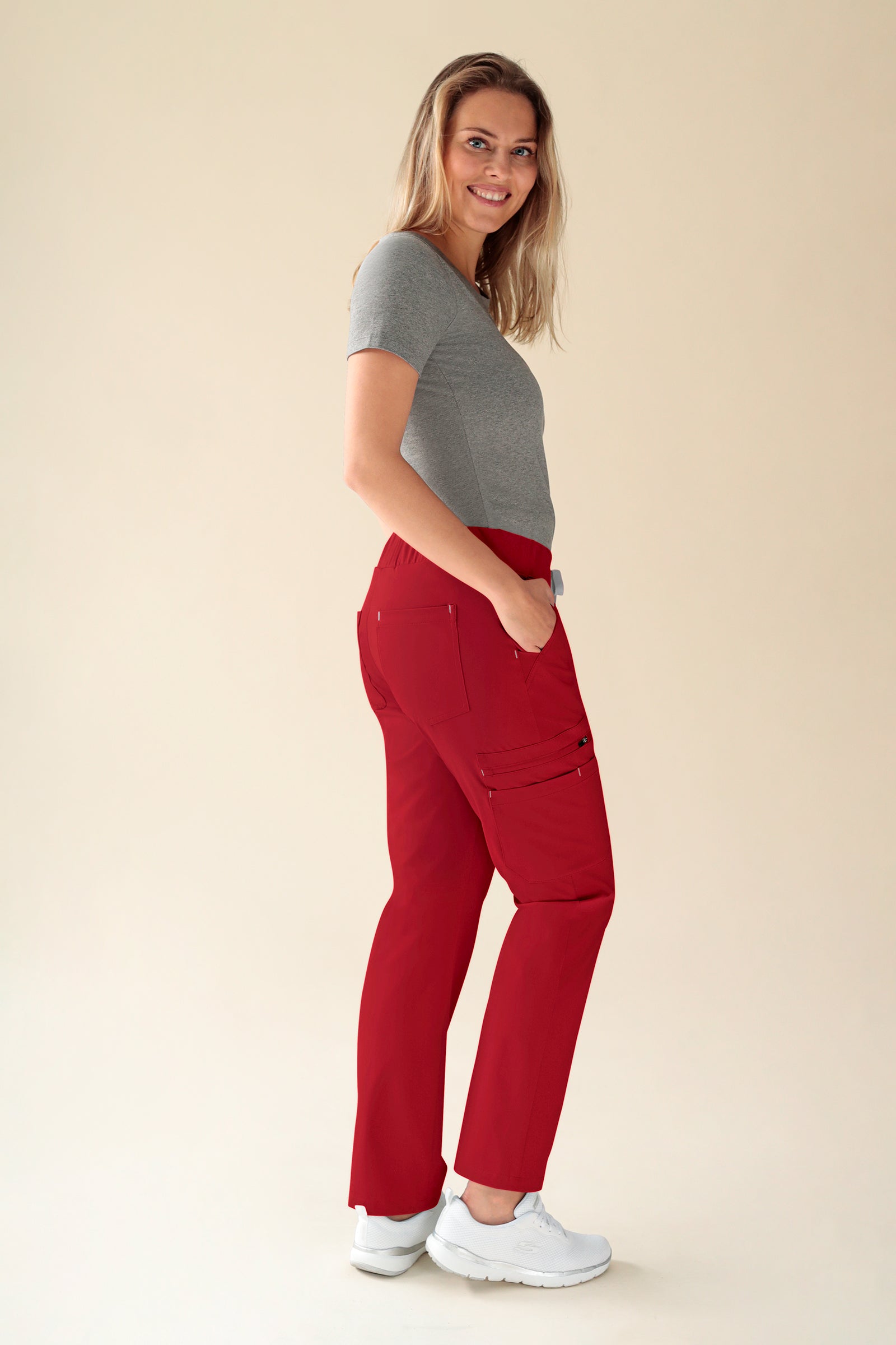KAERE broek dames - korte maat met beenzak rood