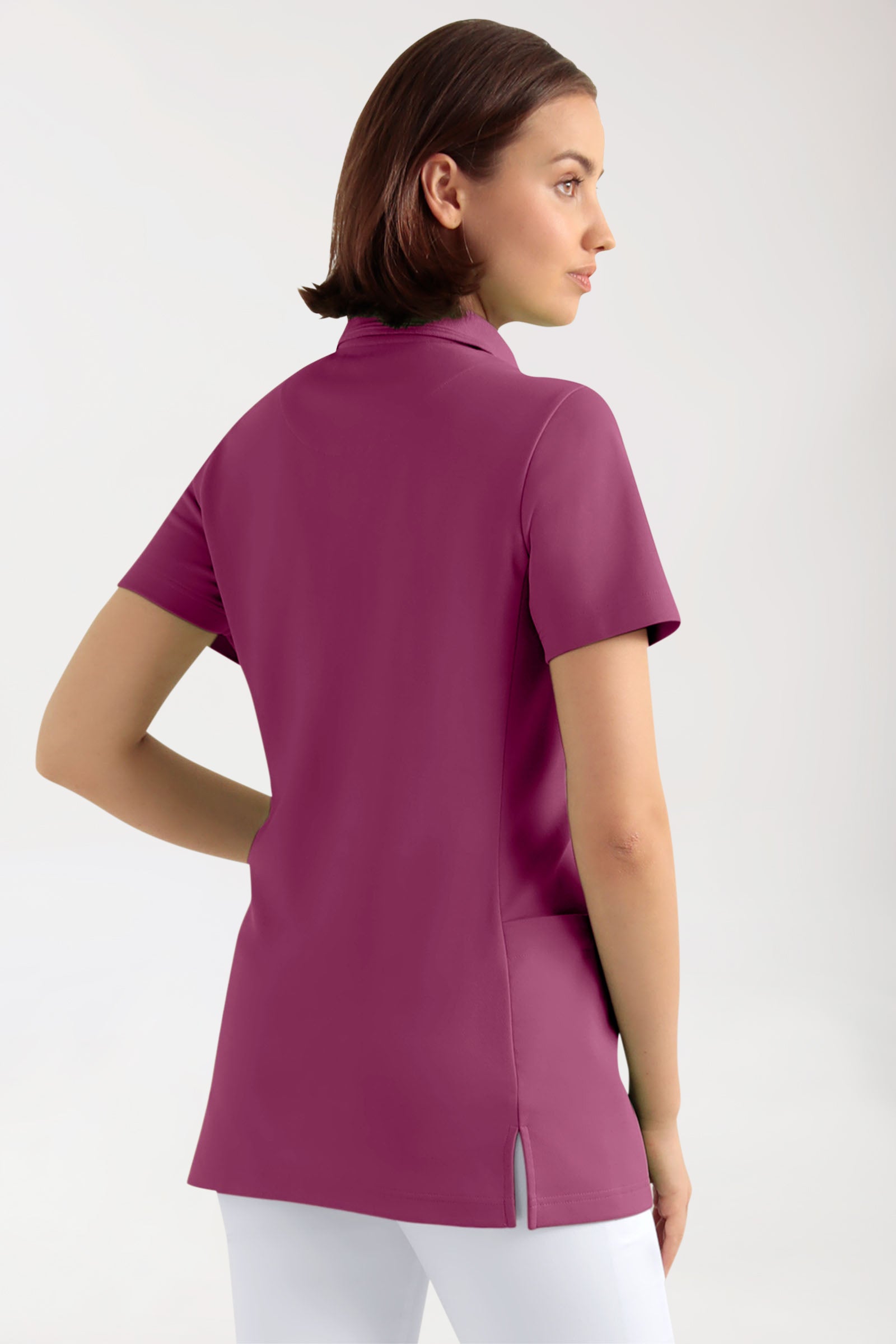 COMFY FLEX Stretch oversteektuniek dames - polokraag berry