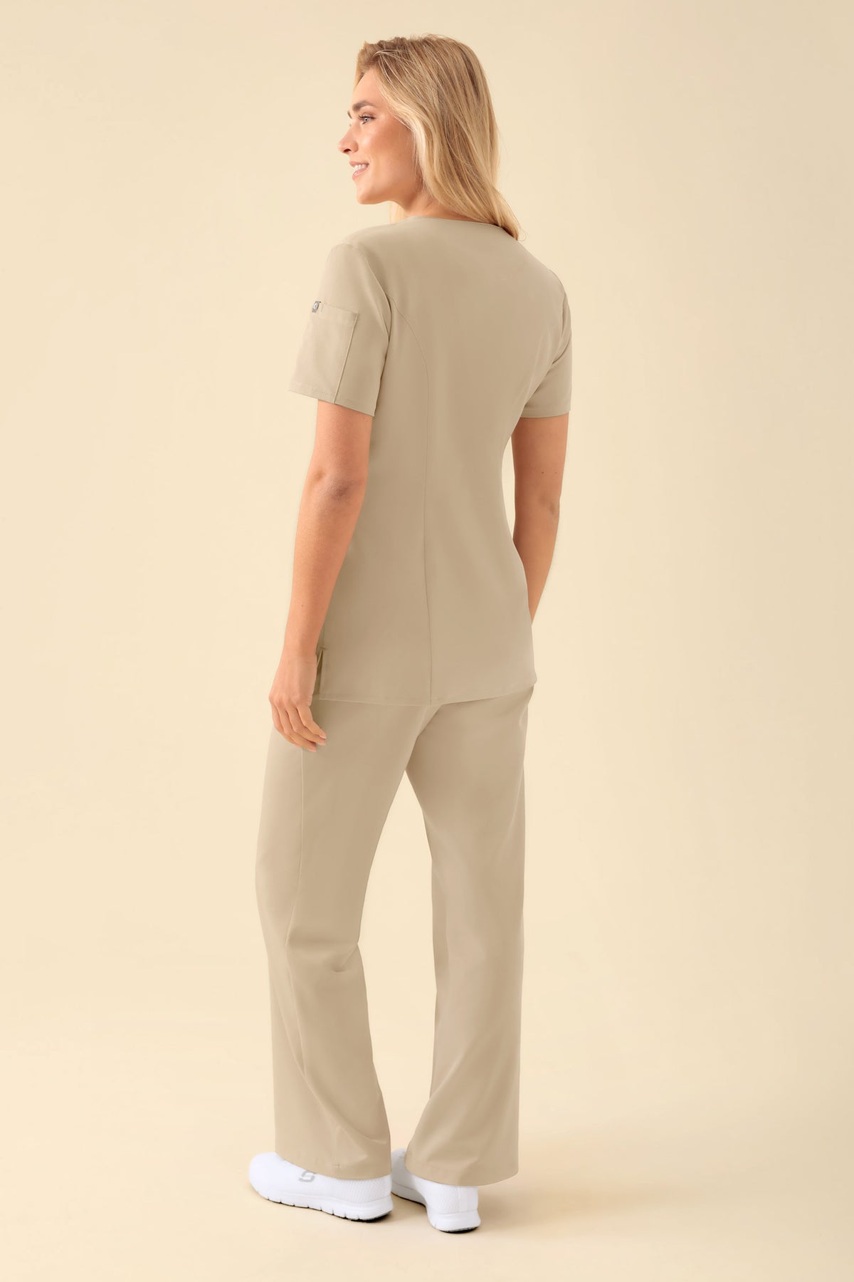 KAERE tuniek dames - drukknoopsluiting zand