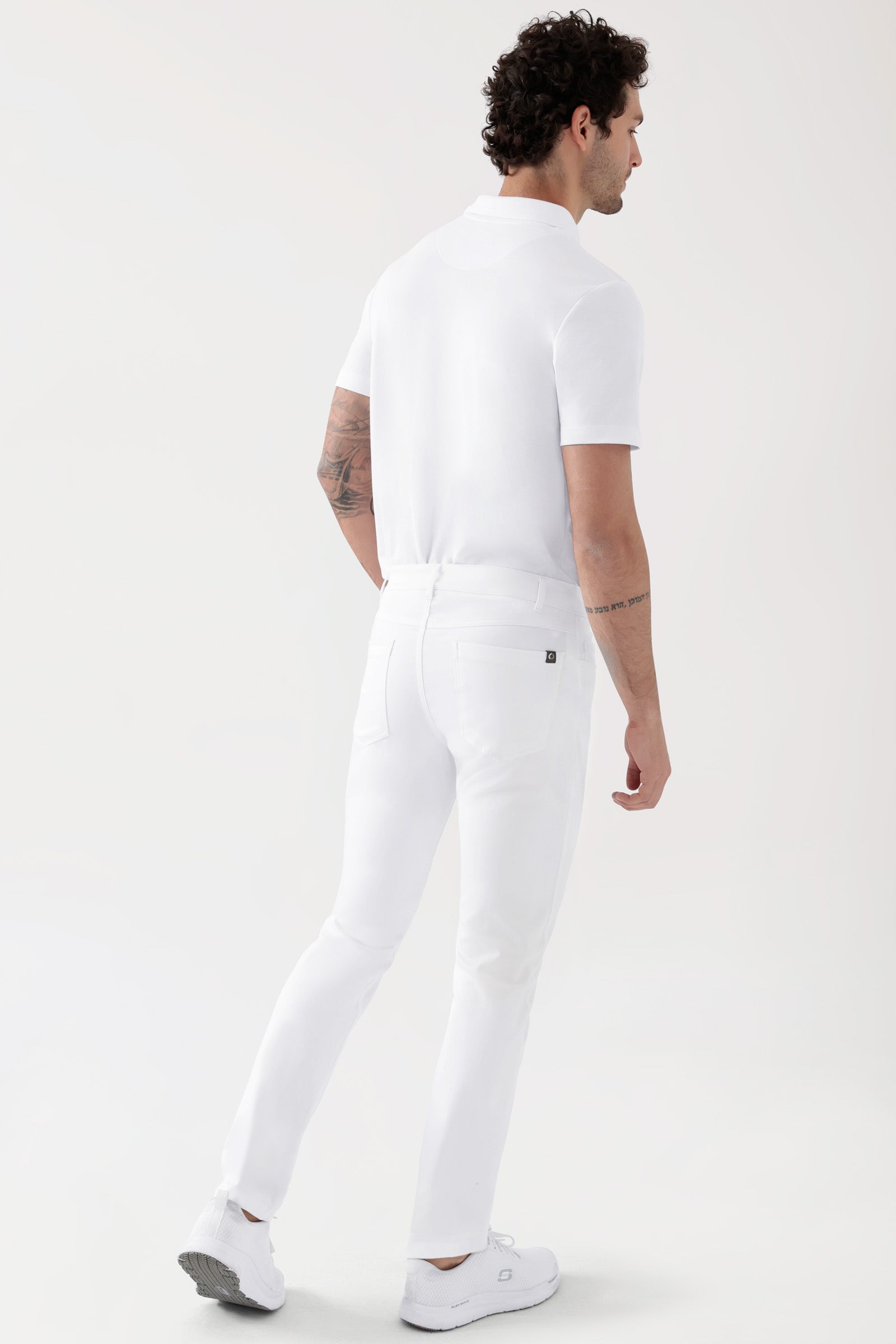 COMFY FLEX 5-pocket broek heren - slanke pijp wit