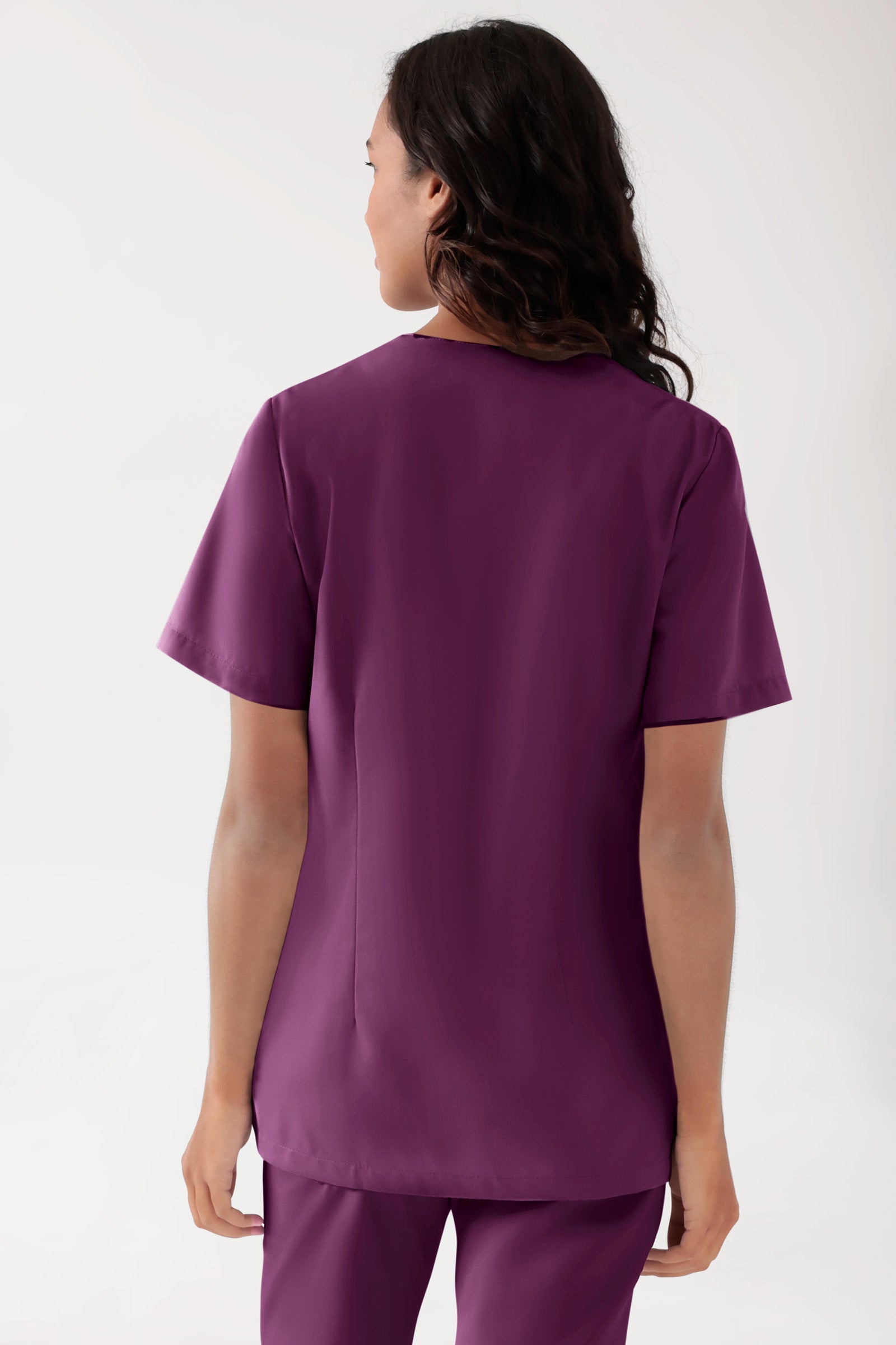 TENCEL™ oversteektuniek dames - V-hals black berry, Achterzijde view 
