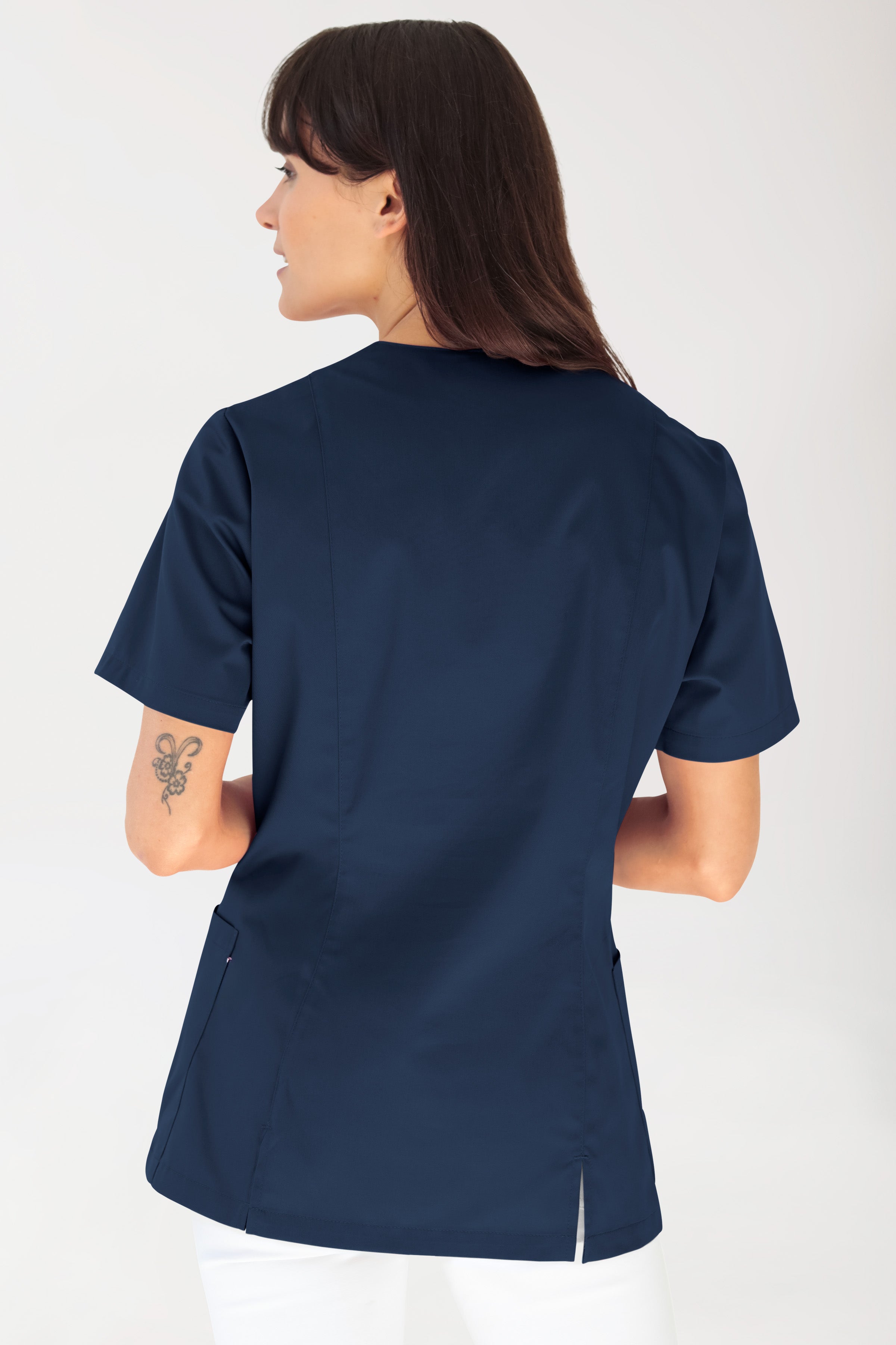 oversteektuniek dames - stretch navy, Achterzijde view 