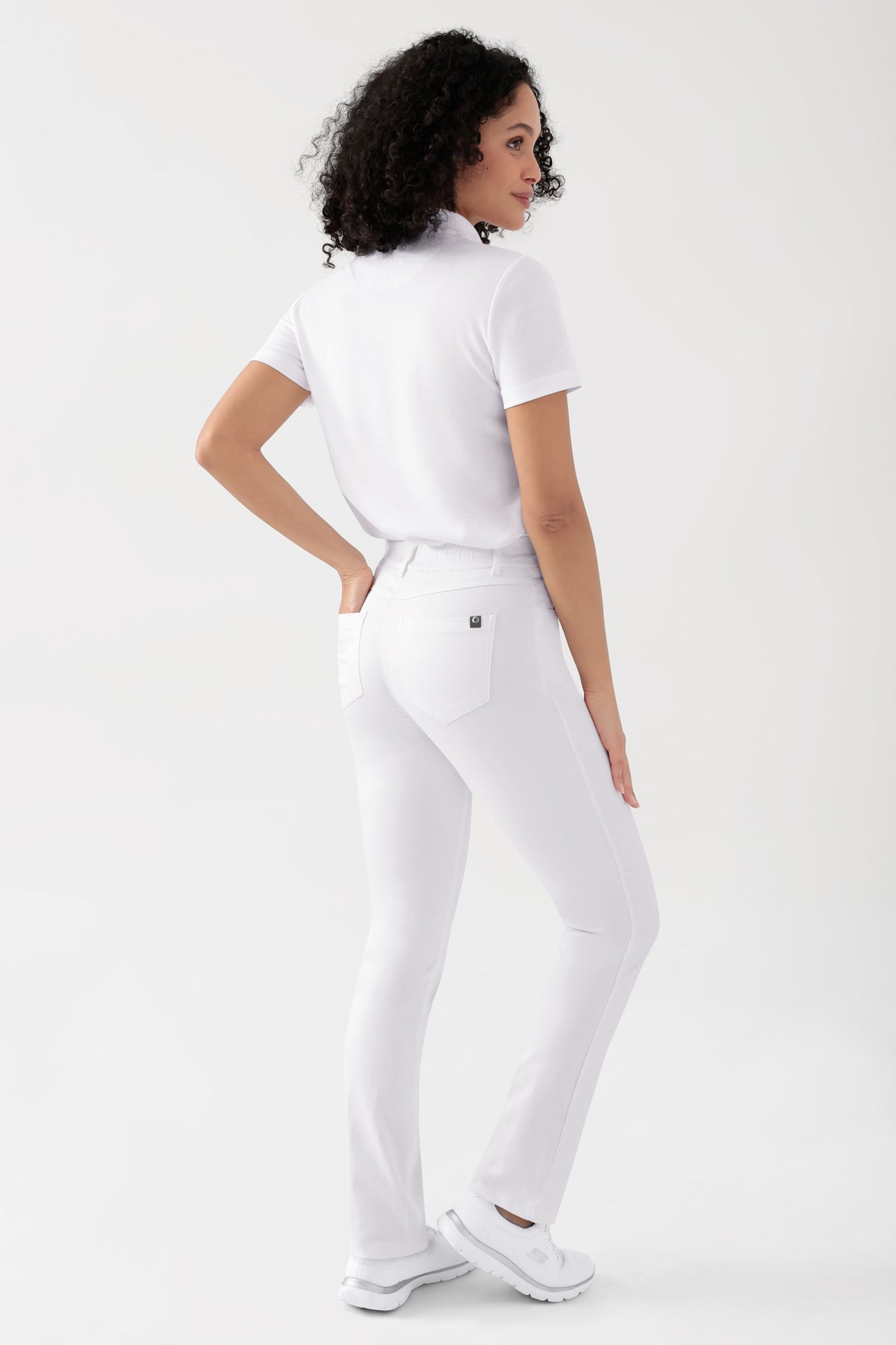 COMFY FLEX 5-pocket broek dames - rechte pijp wit