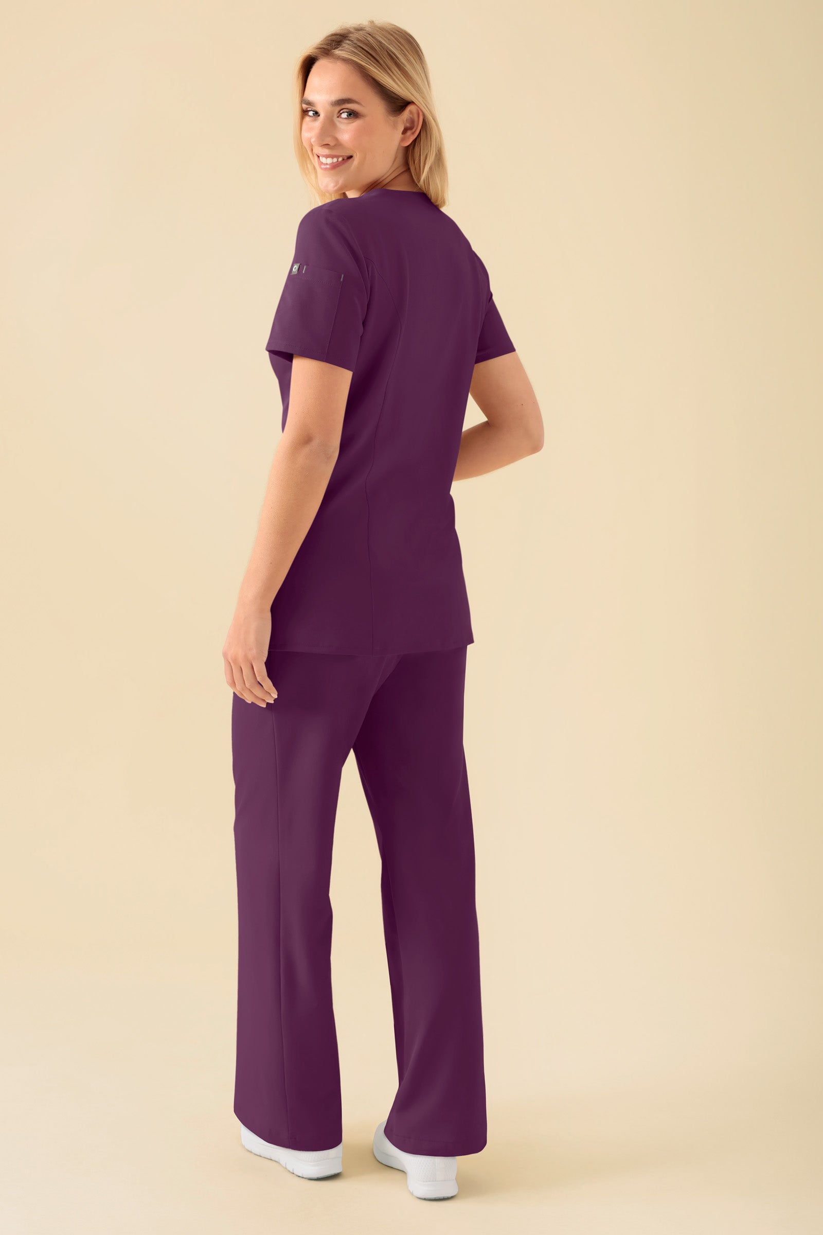 KAERE tuniek dames - drukknoopsluiting pruimen