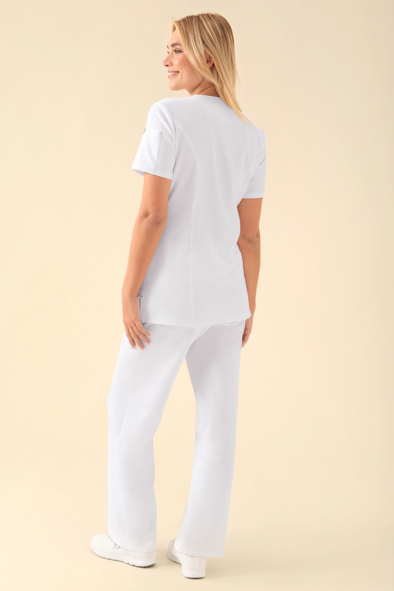 KAERE tuniek dames - drukknoopsluiting wit