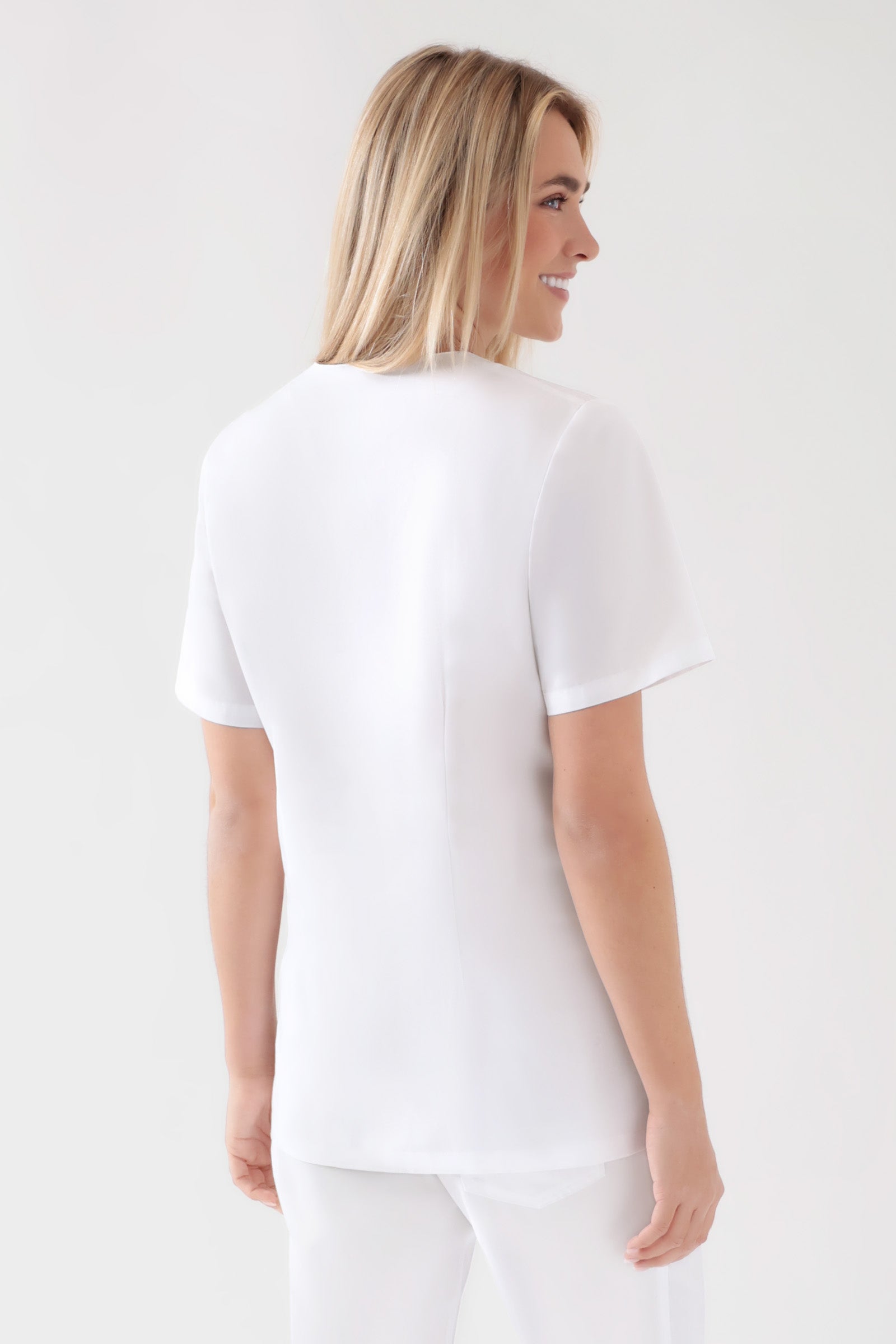 TENCEL™ oversteektuniek dames - V-hals wit