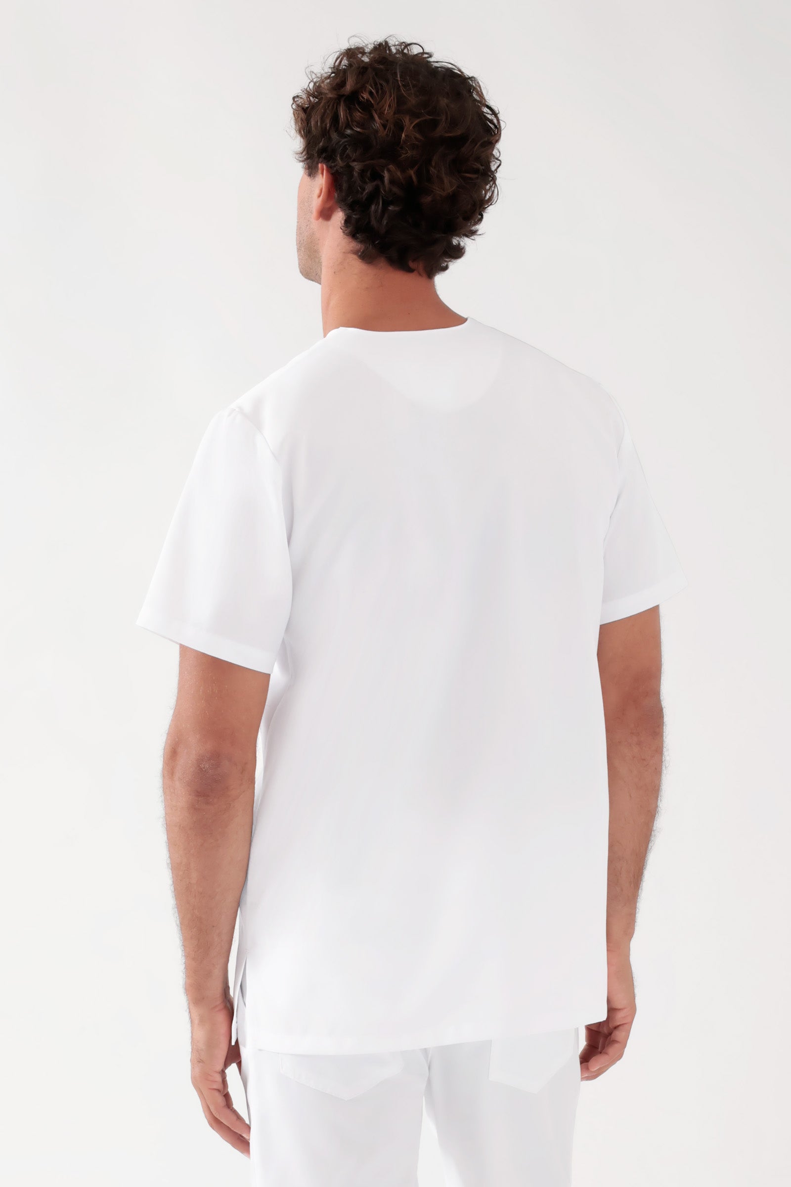 TENCEL™ oversteektuniek heren - V-hals wit