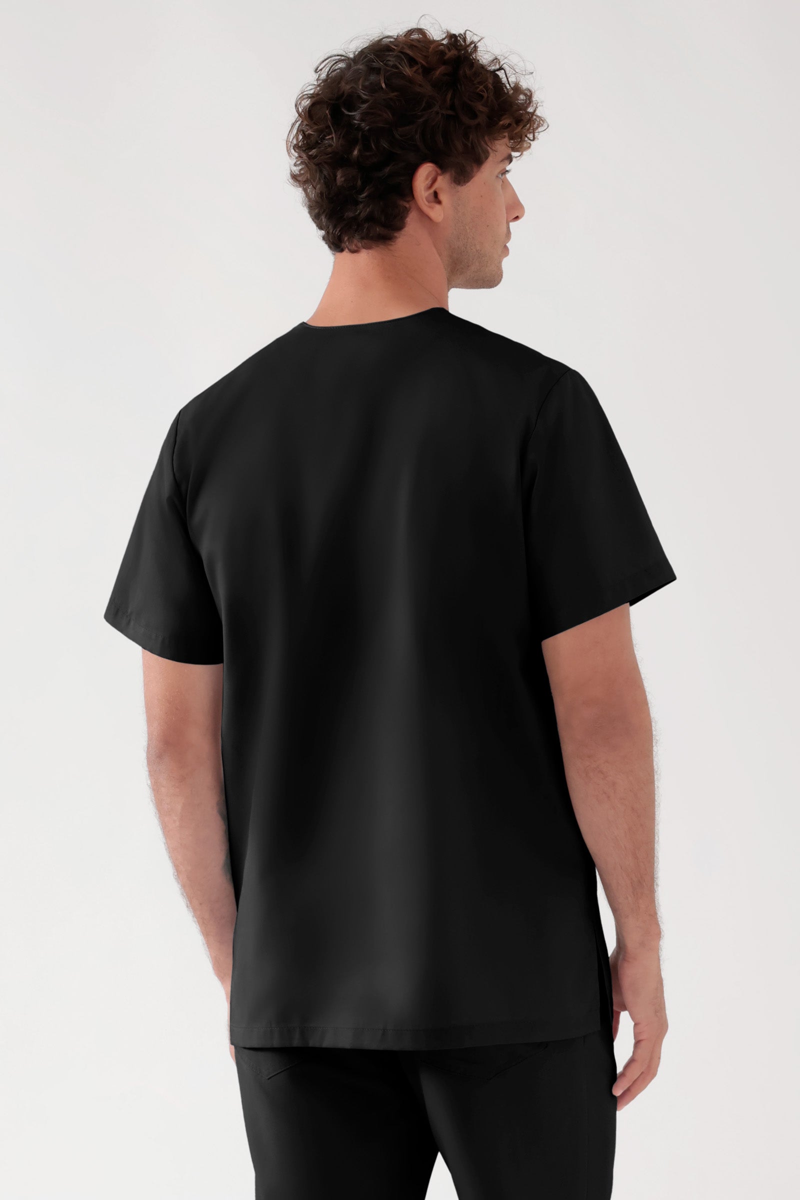 TENCEL™ oversteektuniek heren - V-hals zwart