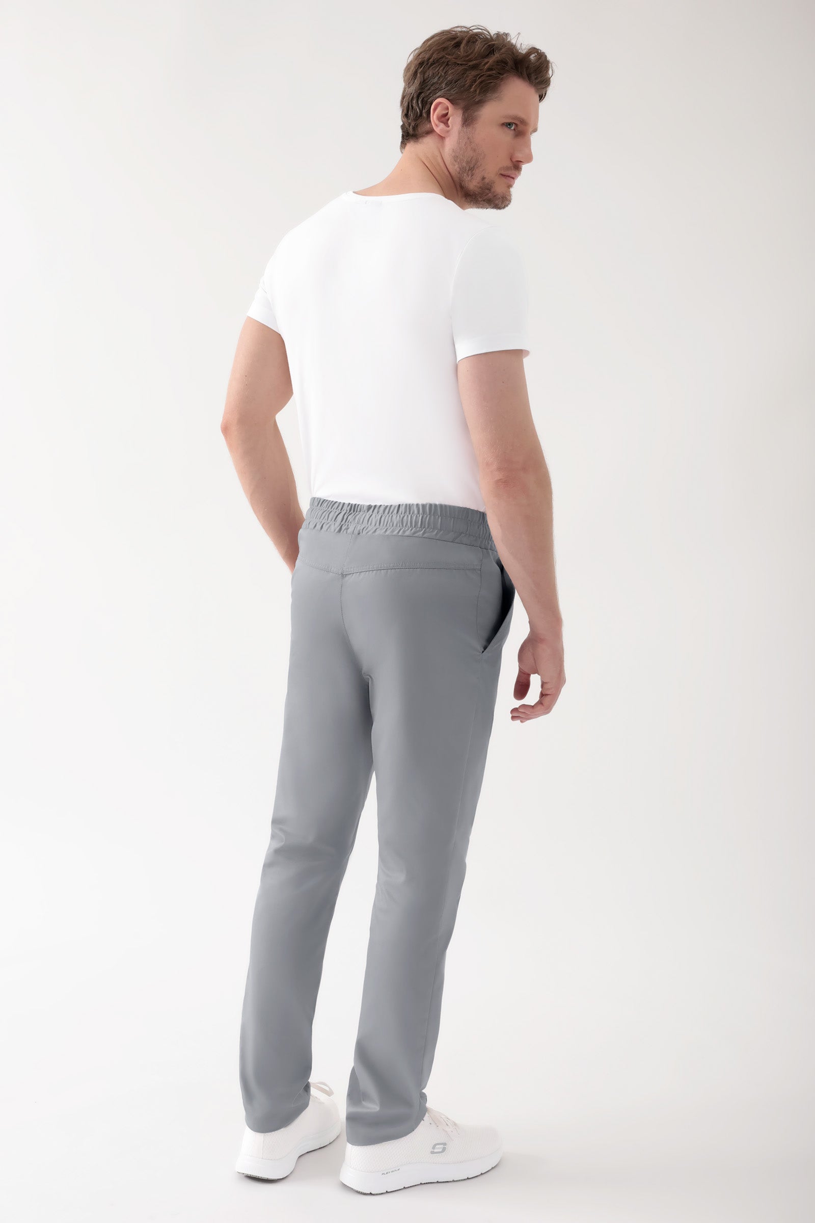 CORE broek uniseks - hoge boord grijs, Achterzijde view 