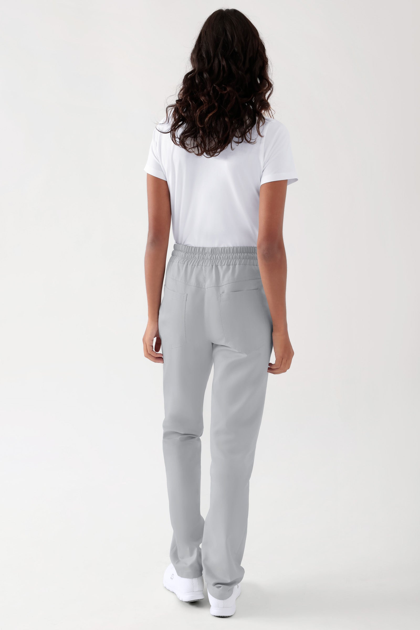 TENCEL™ broek uniseks - elastische boord parelgrijs, Achterzijde view 