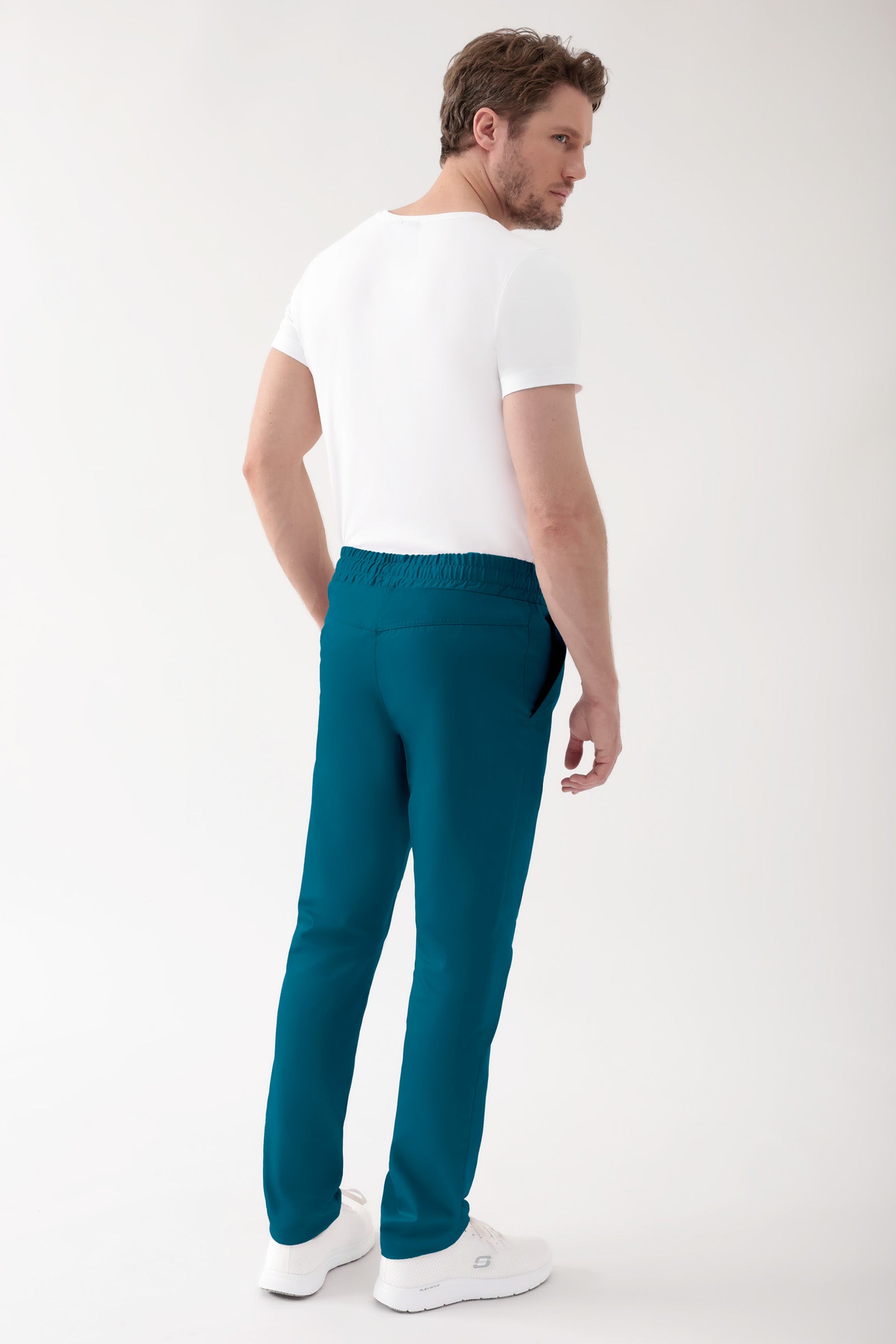 CORE broek uniseks - hoge boord petrol, Achterzijde view 