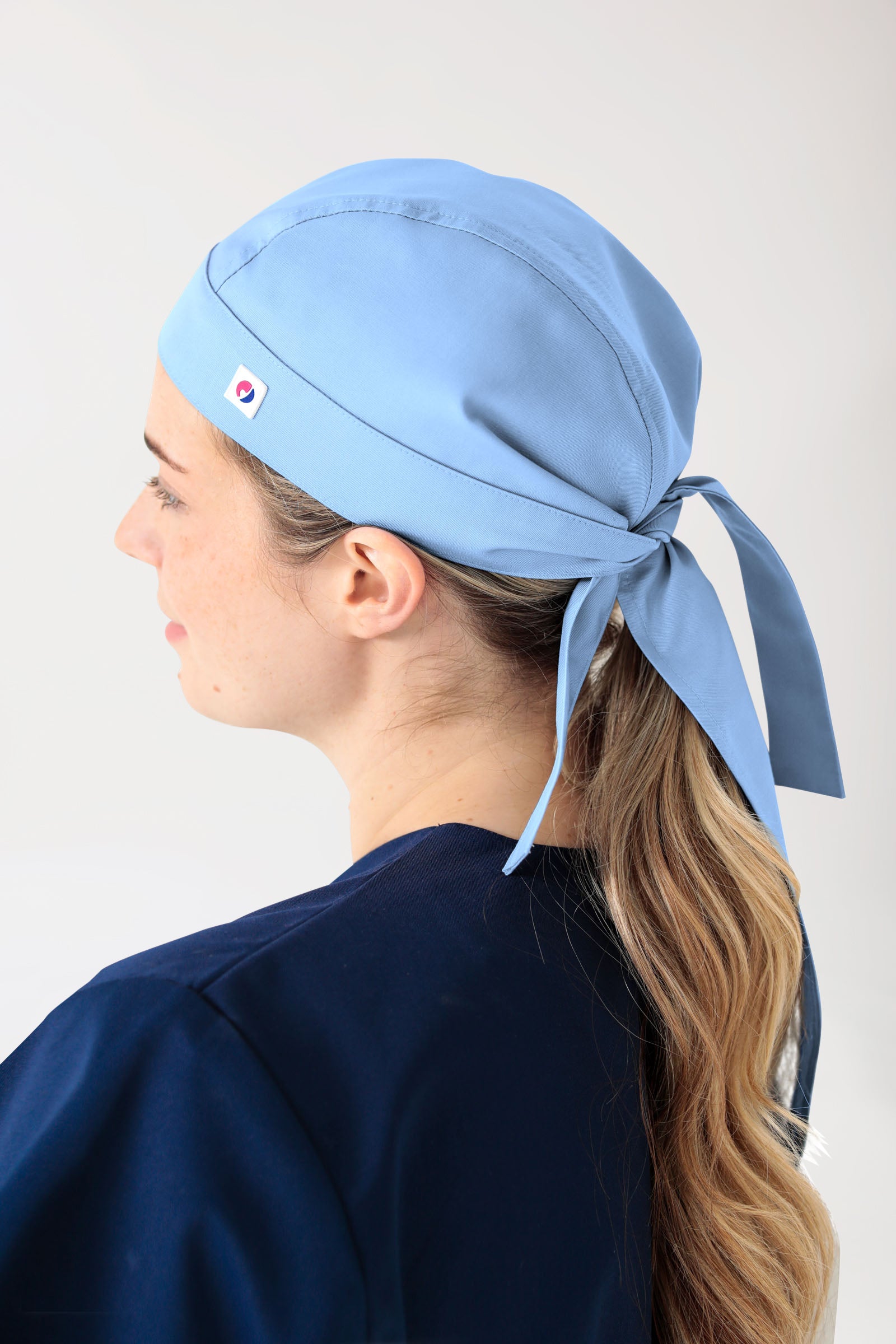 JUST STRONG Bandana hoofddoek uniseks hemelsblauw, Achterzijde view 