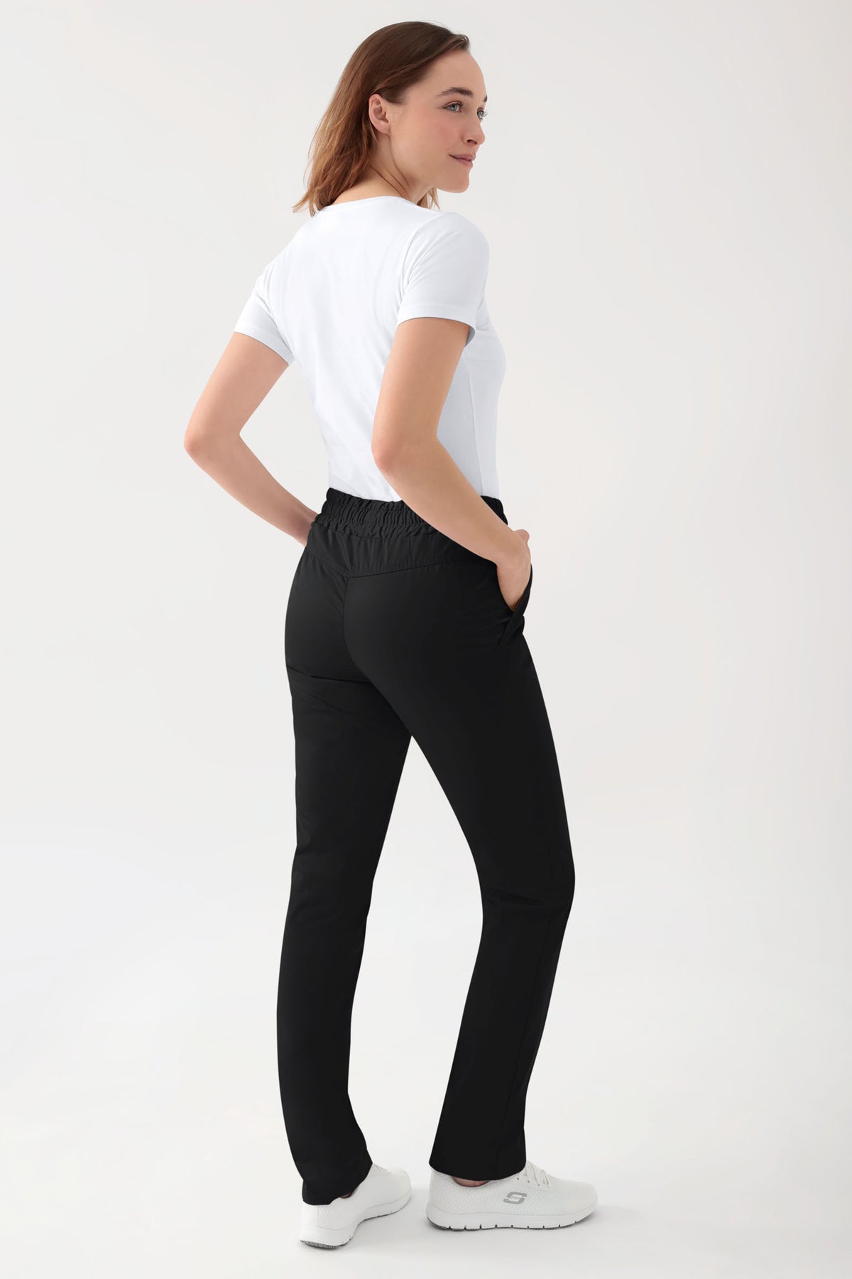 Stretch broek uniseks - elastische boord zwart