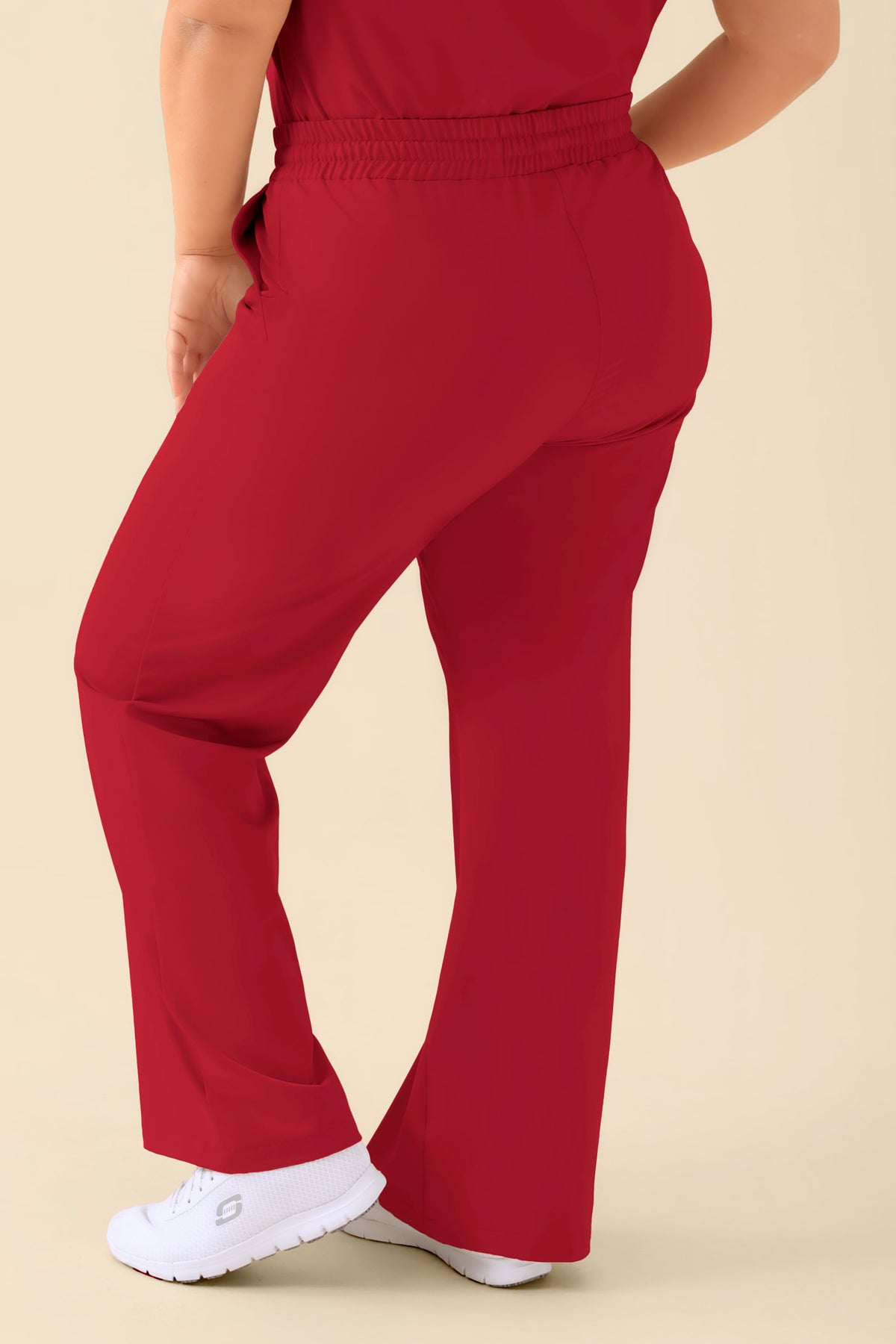 KAERE broek dames - wijd been rood, Achterzijde view 