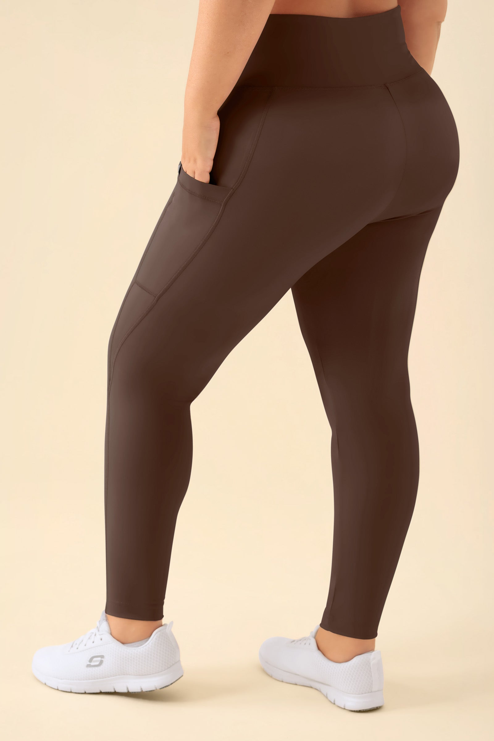 KAERE Leggings dames - super elastisch coffee, Achterzijde view 