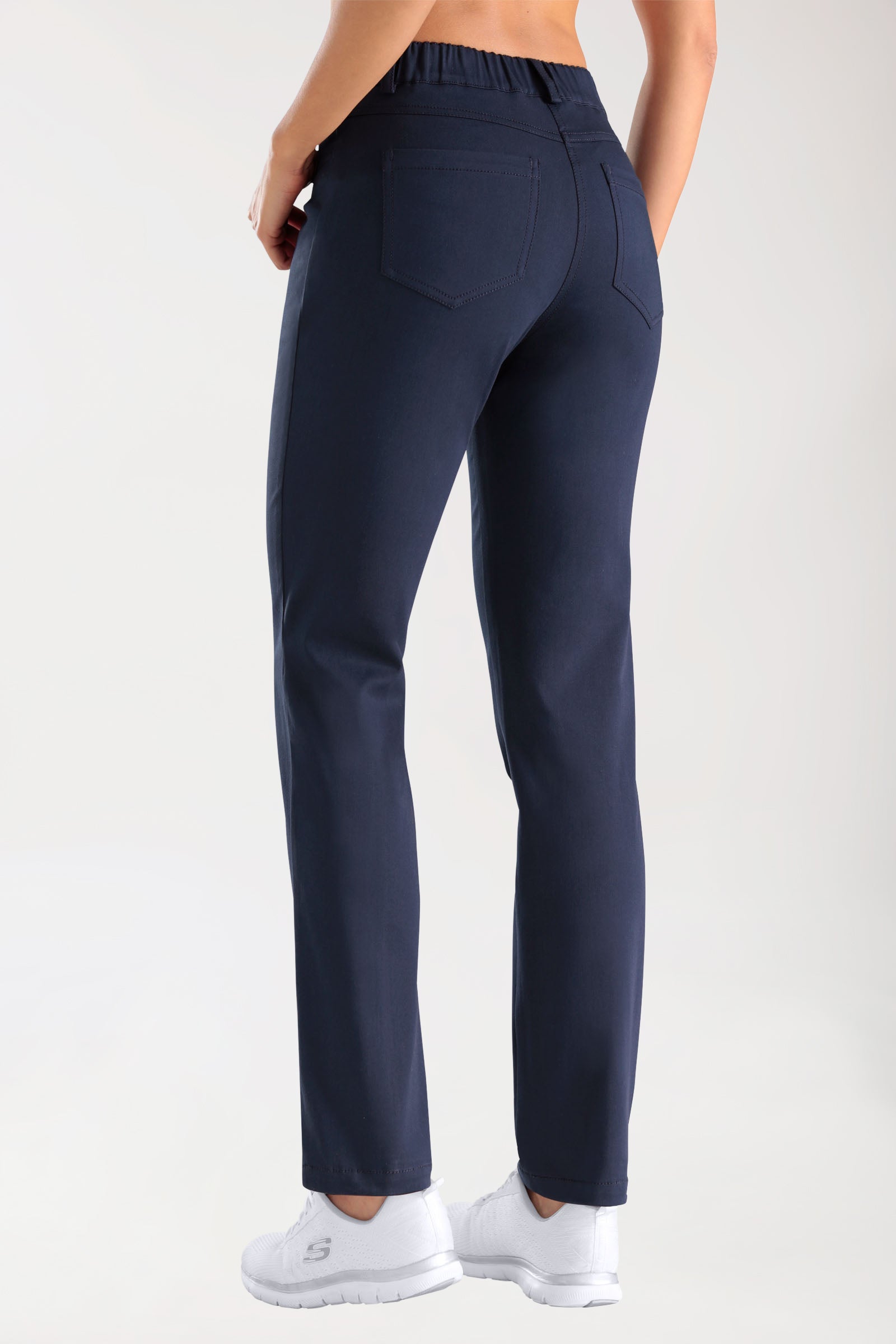 COMFY FLEX 5-pocket broek dames - rechte pijp navy