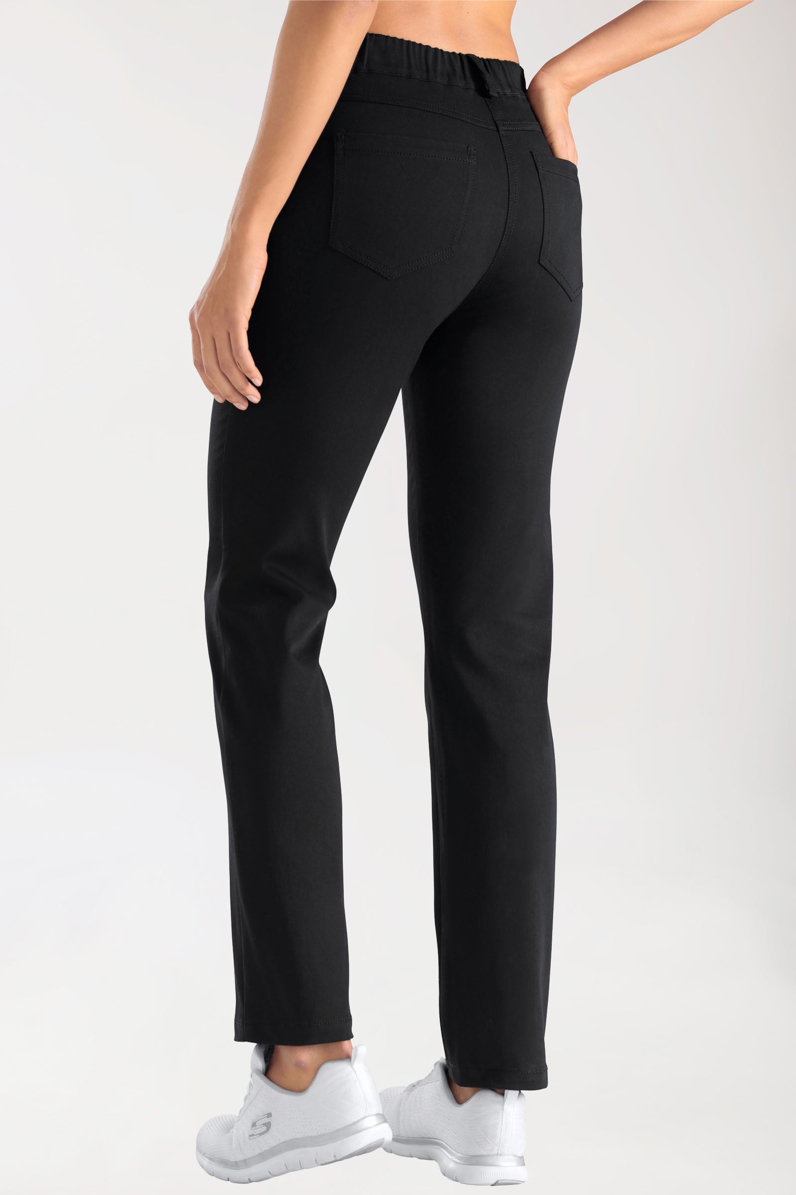 COMFY FLEX 5-pocket broek dames - rechte pijp zwart