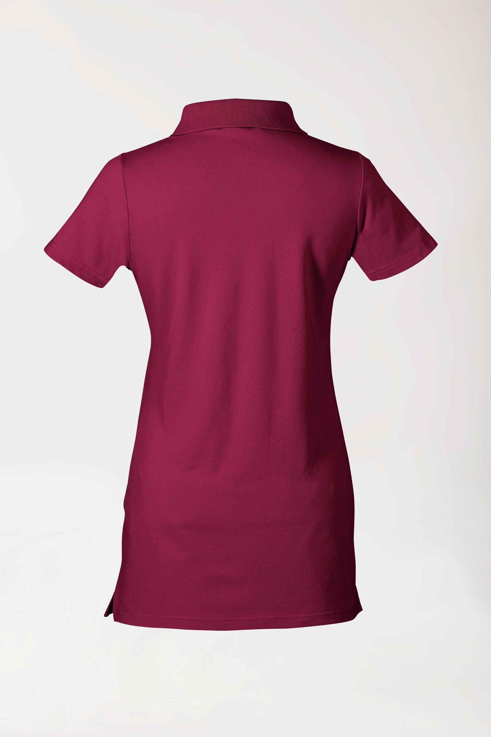 Stretch longshirt dames - polokraag bordeaux