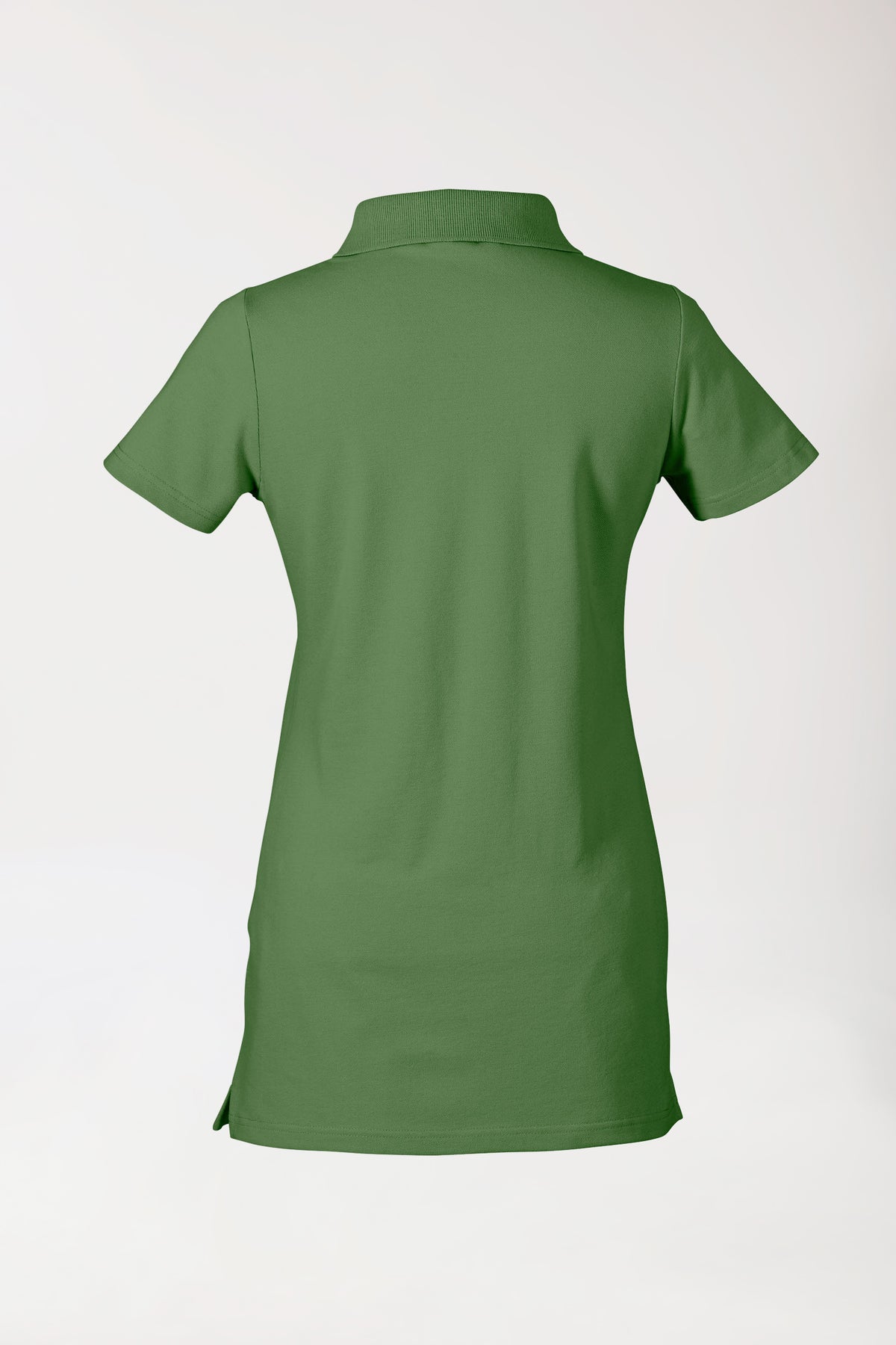 Stretch longshirt dames - polokraag grasgroen, Achterzijde view 