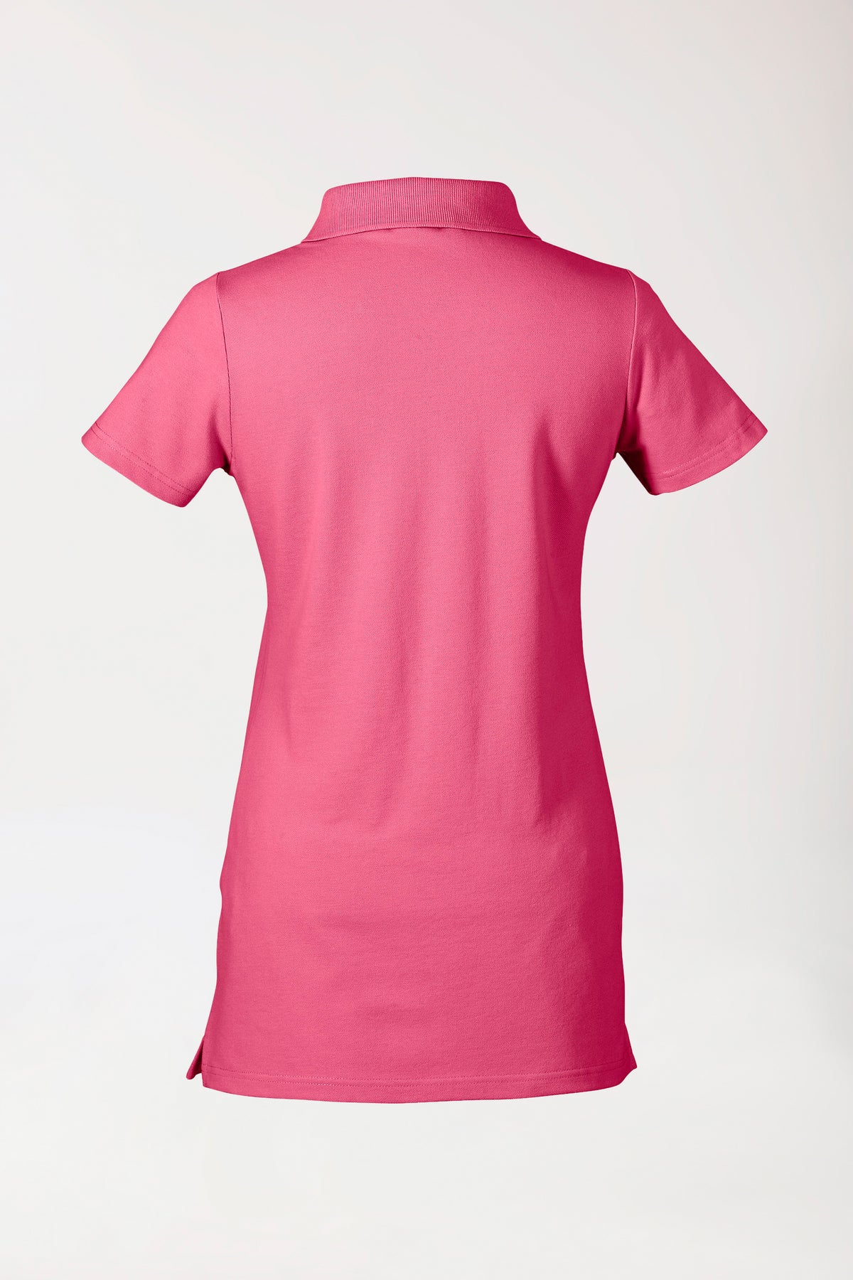 Stretch longshirt dames - polokraag oudrose, Achterzijde view 