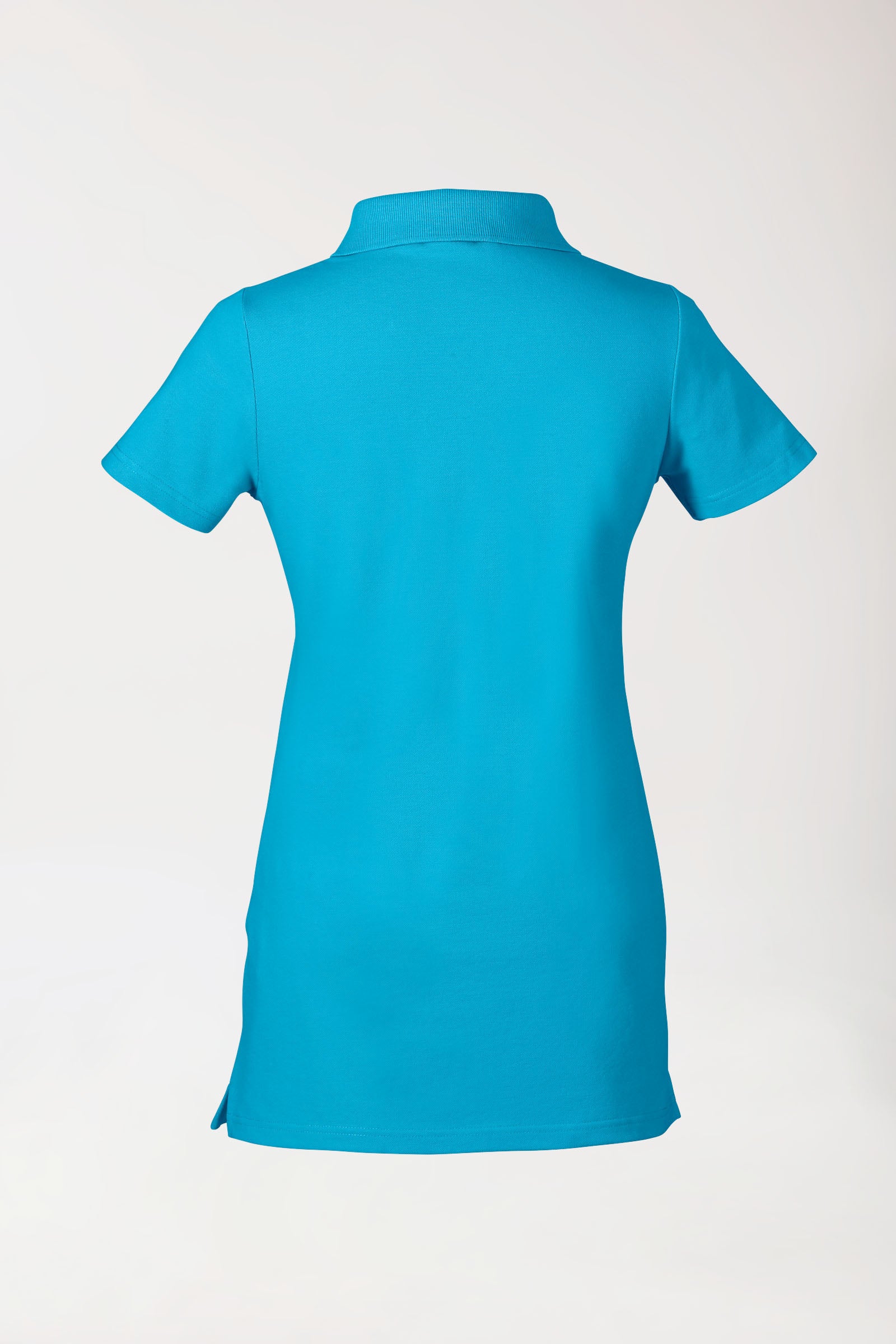 Stretch longshirt dames - polokraag turquoise