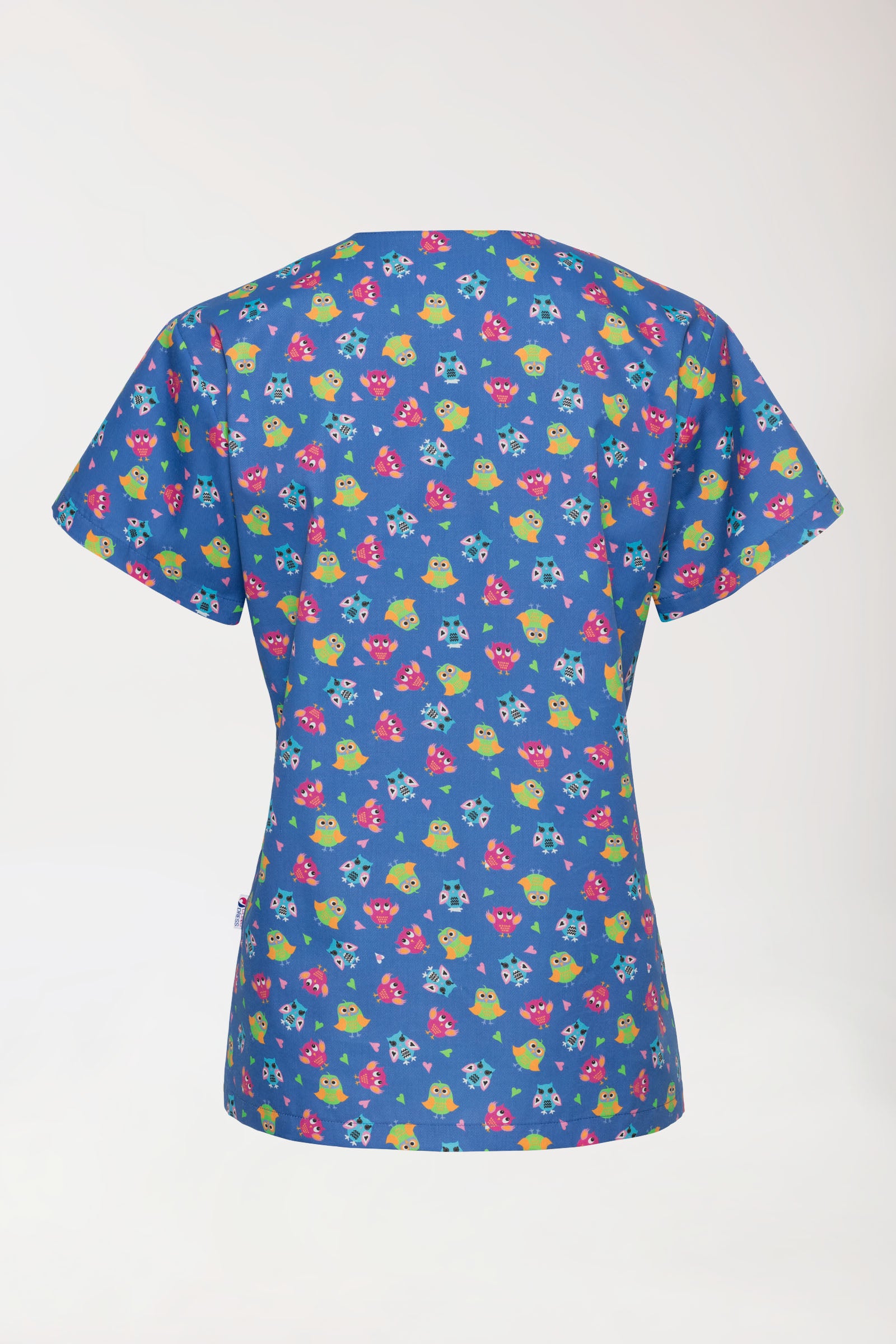 Lichte oversteektuniek - all-over print blauw/bont