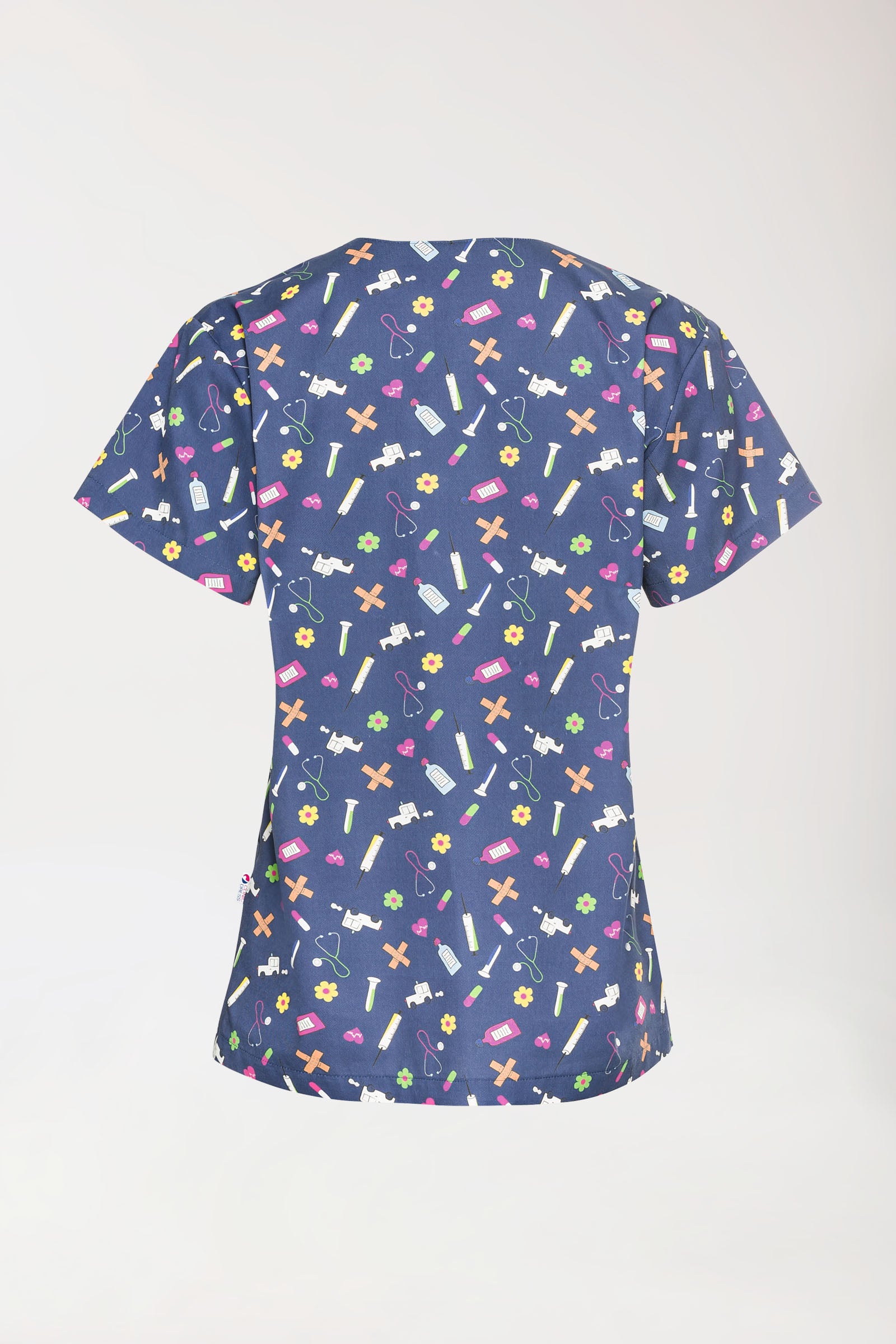 Lichte oversteektuniek - all-over print navy/bont