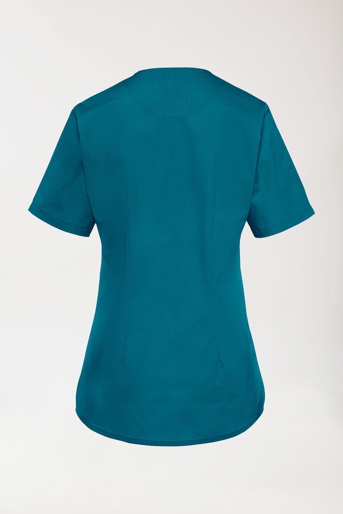 Stretch longshirt dames - V-hals petrol, Achterzijde view 