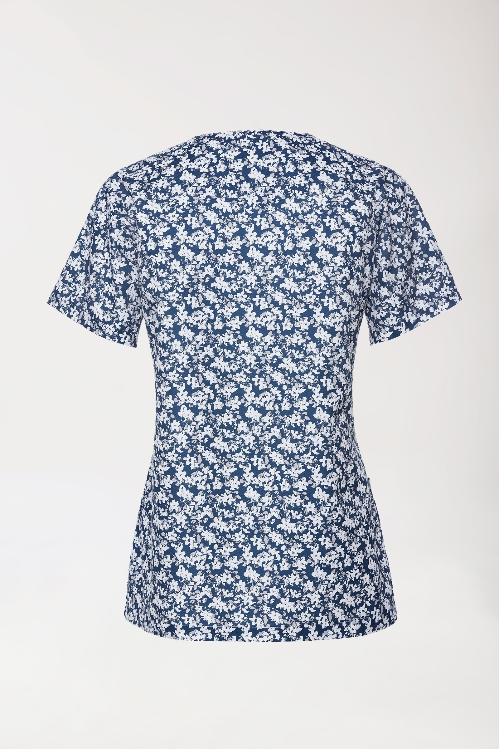 Lichte oversteektuniek - all-over print wit/blauw/grijs